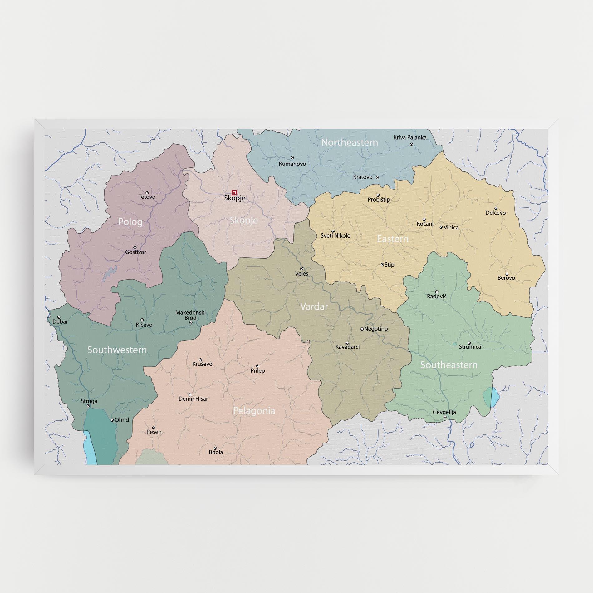 Tablou Canvas North Macedonia Map mockup 0