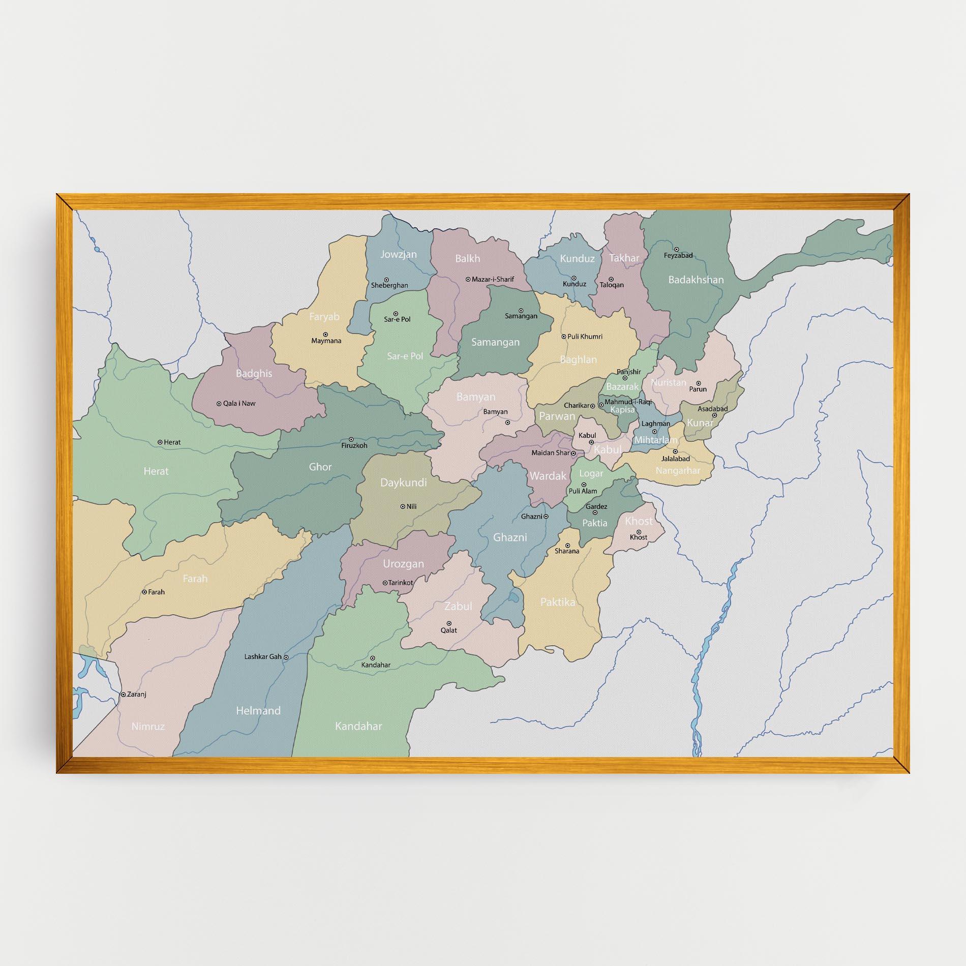 Tablou Canvas Afghanistan Map mockup 0