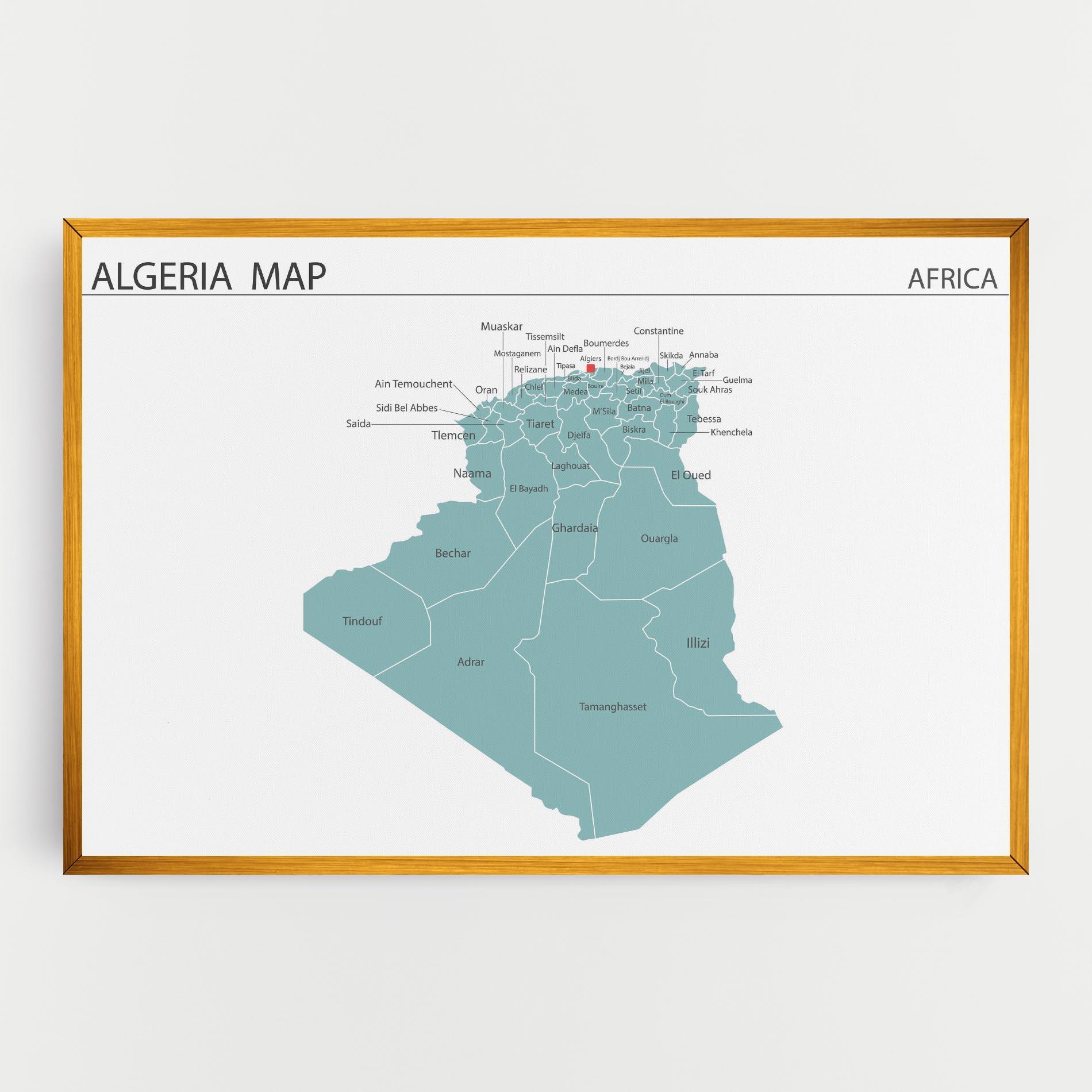 Tablou Canvas Algeria Map mockup 0
