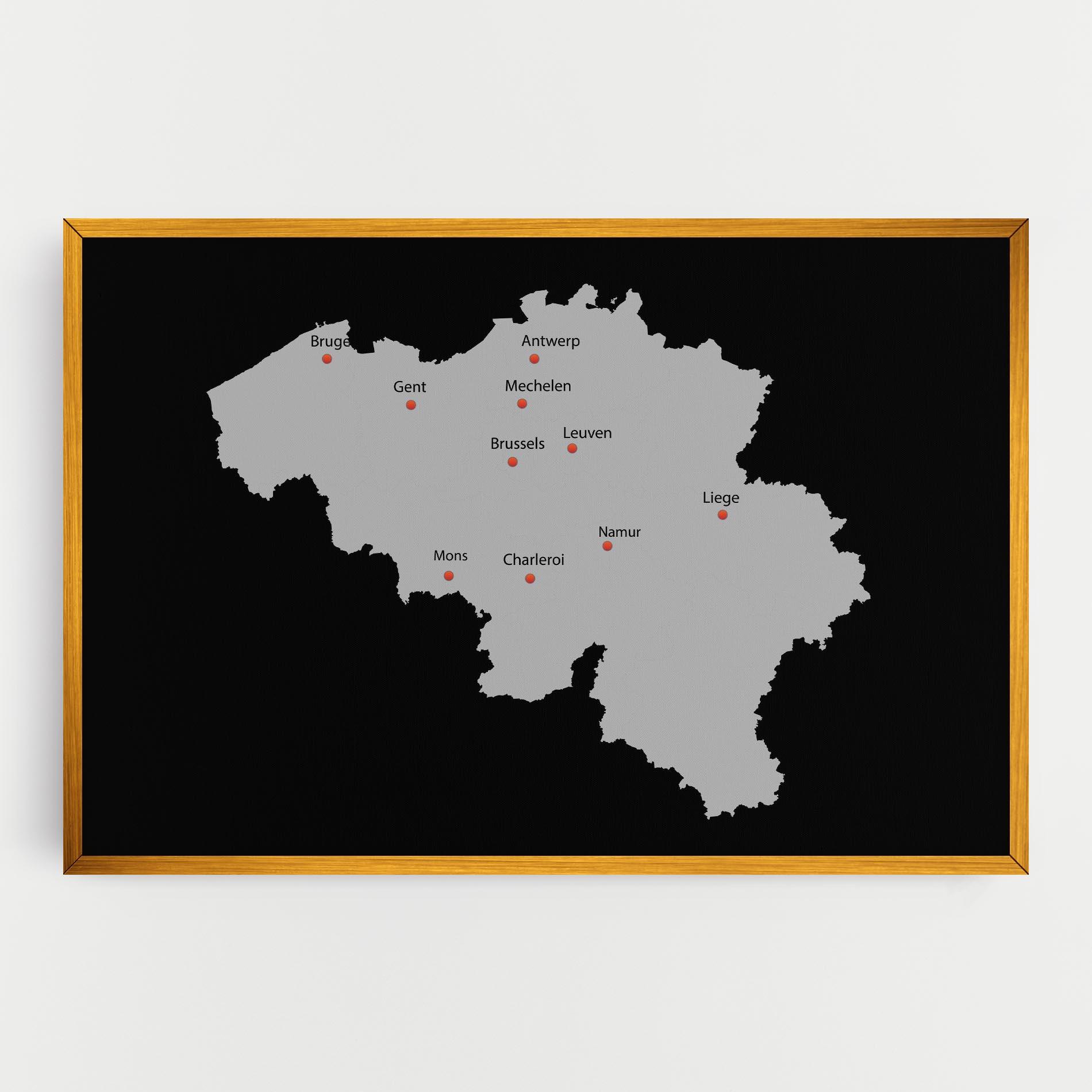 Tablou Canvas Belgium Map mockup 0