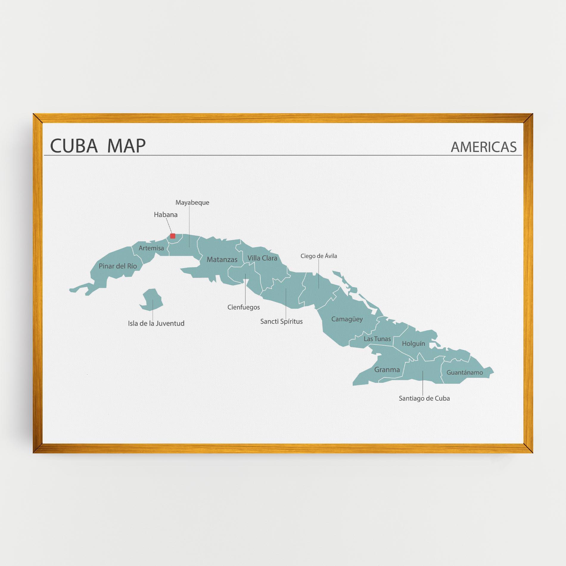 Tablou Canvas Cuba Map mockup 0