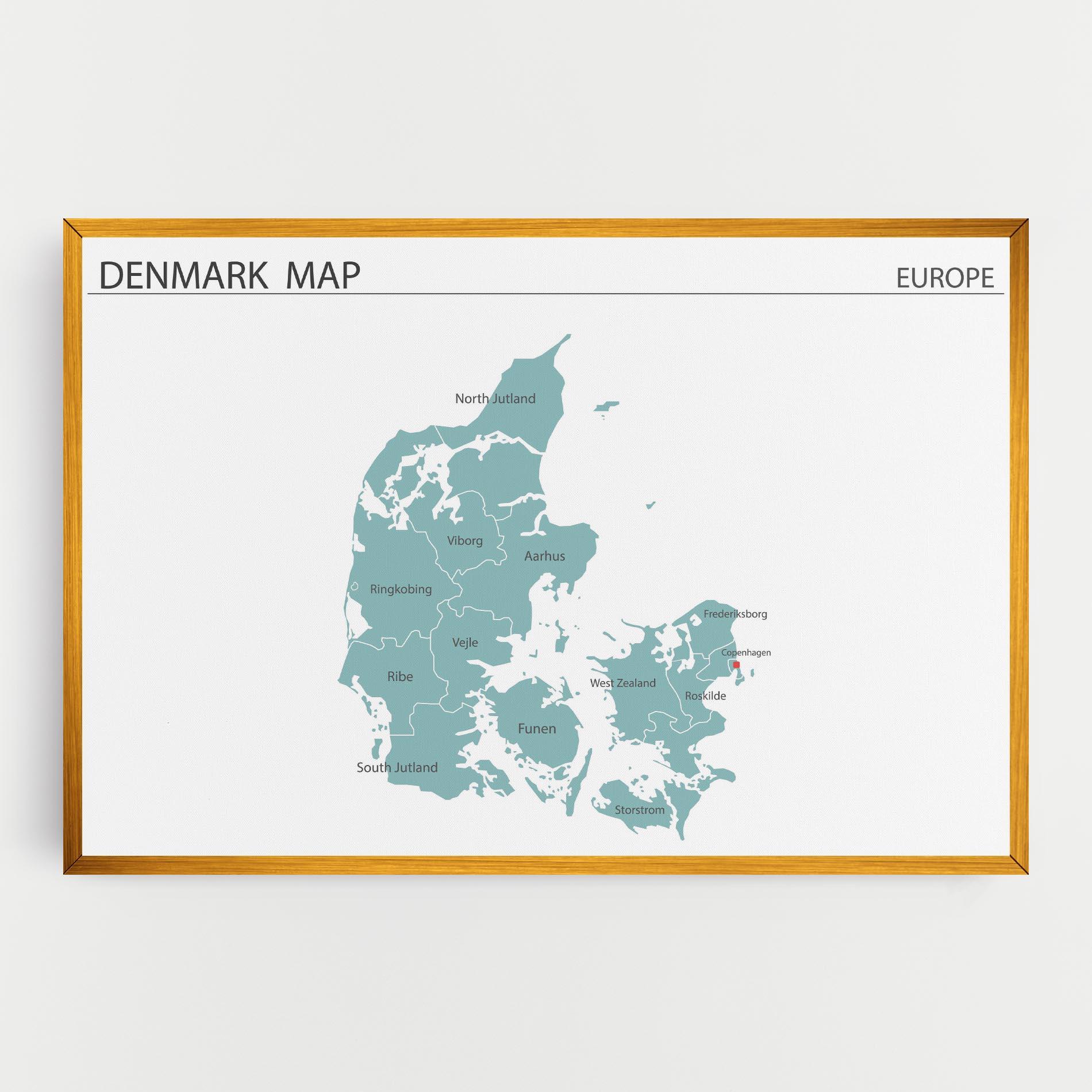 Tablou Canvas Denmark Map mockup 0