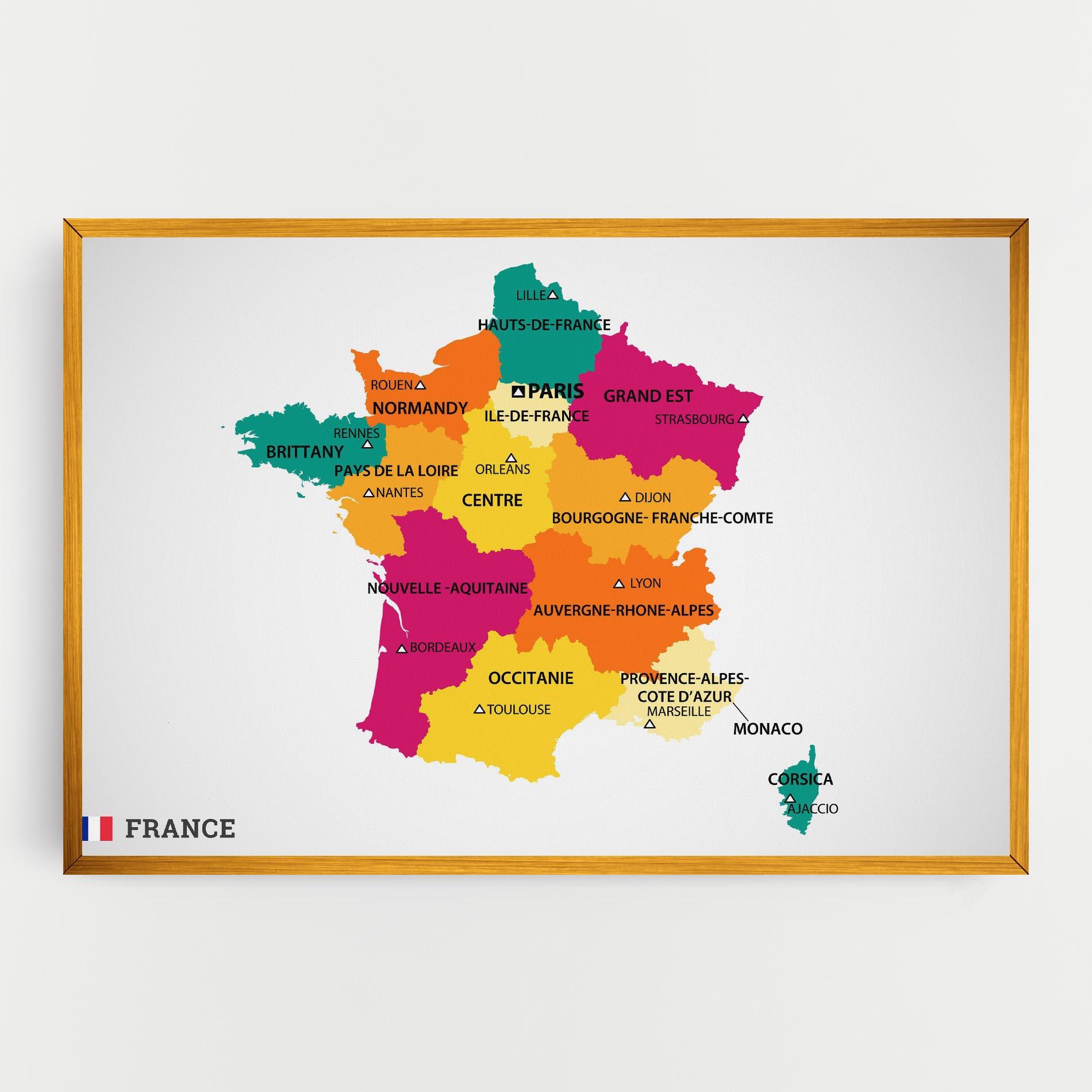 Tablou Canvas France Color Map mockup 0