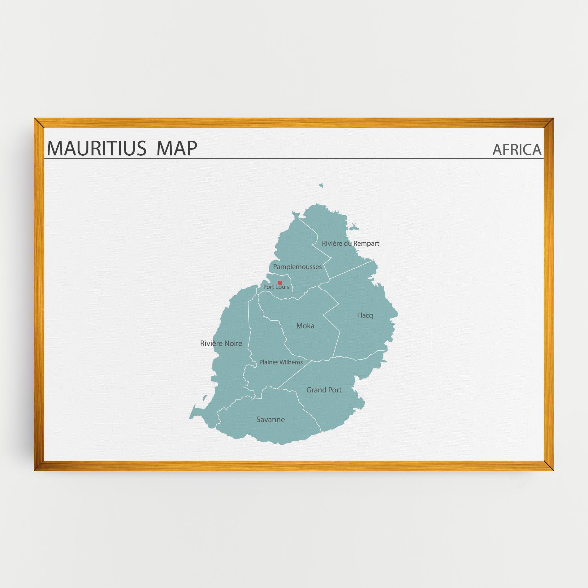 Tablou Canvas Mauritius Map mockup 0