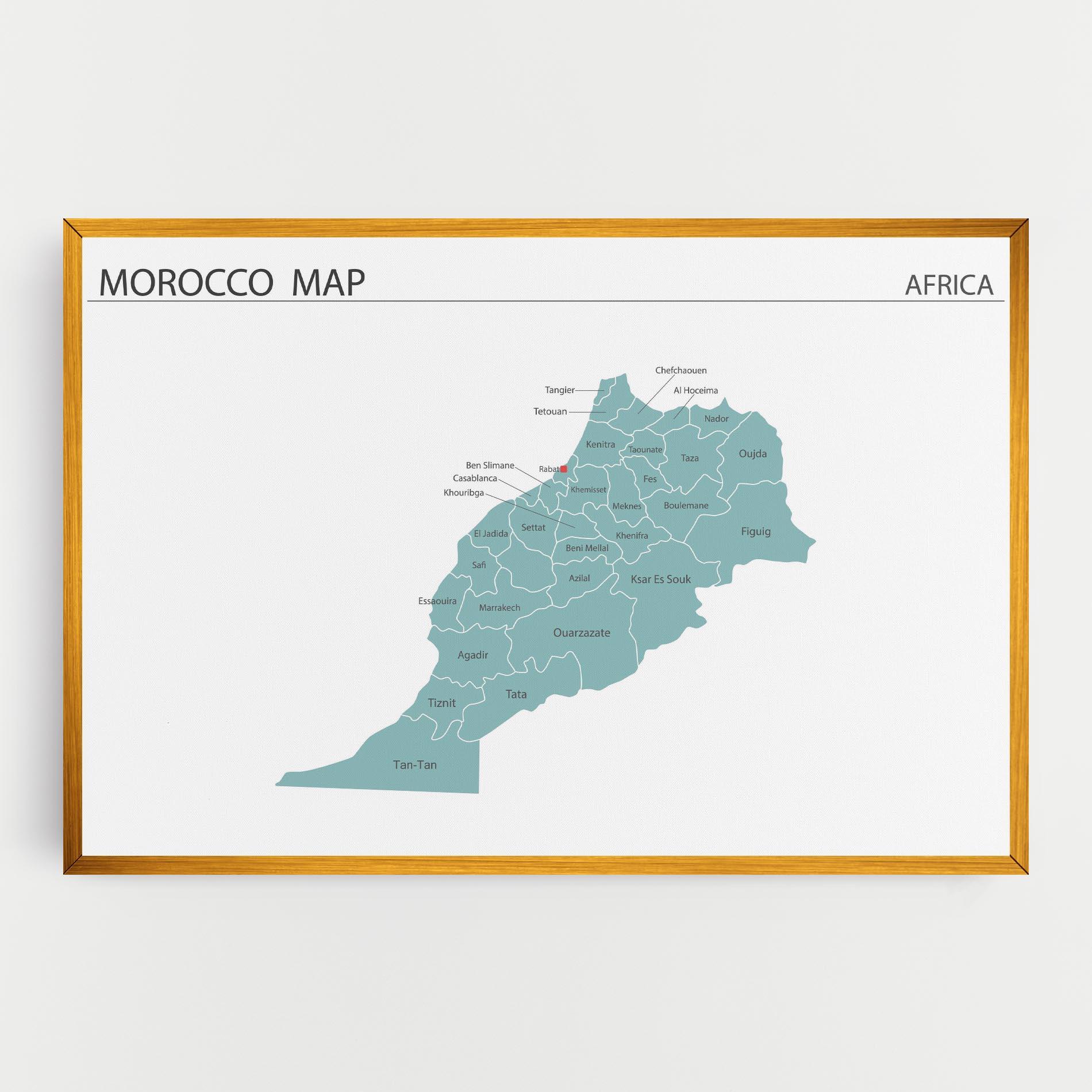 Tablou Canvas Morocco Map mockup 0
