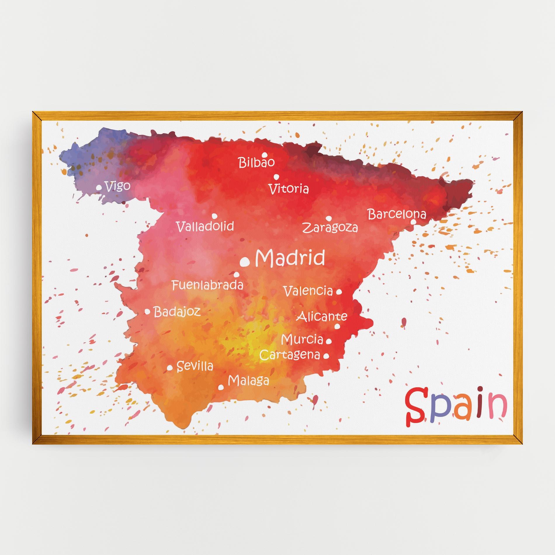 Tablou Canvas Spain Map mockup 0
