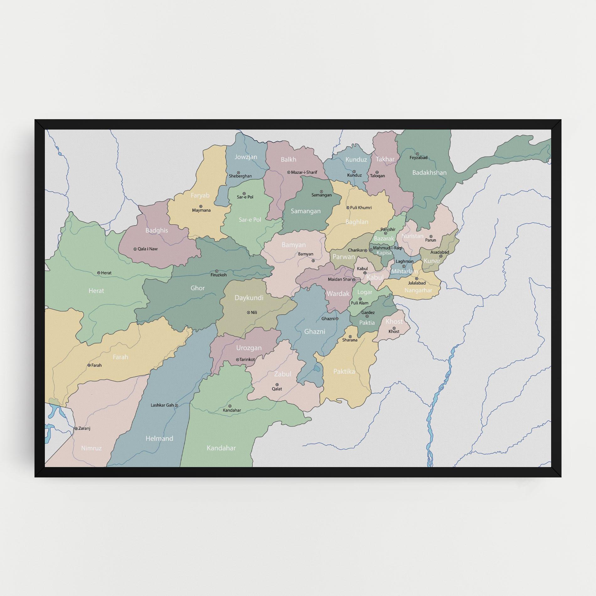 Tablou Canvas Afghanistan Map mockup 0