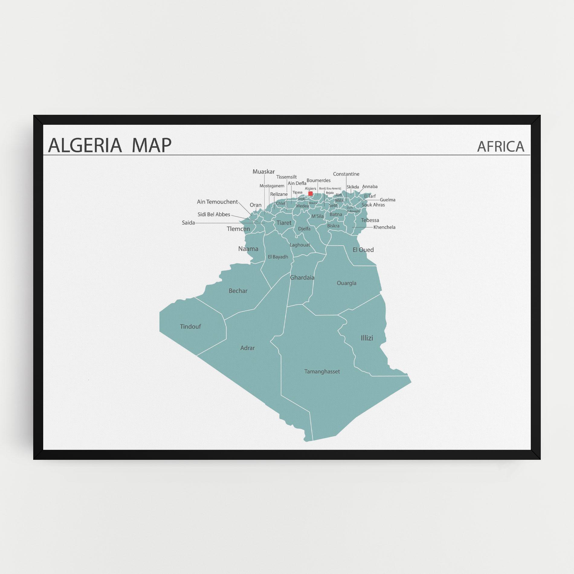 Tablou Canvas Algeria Map mockup 0