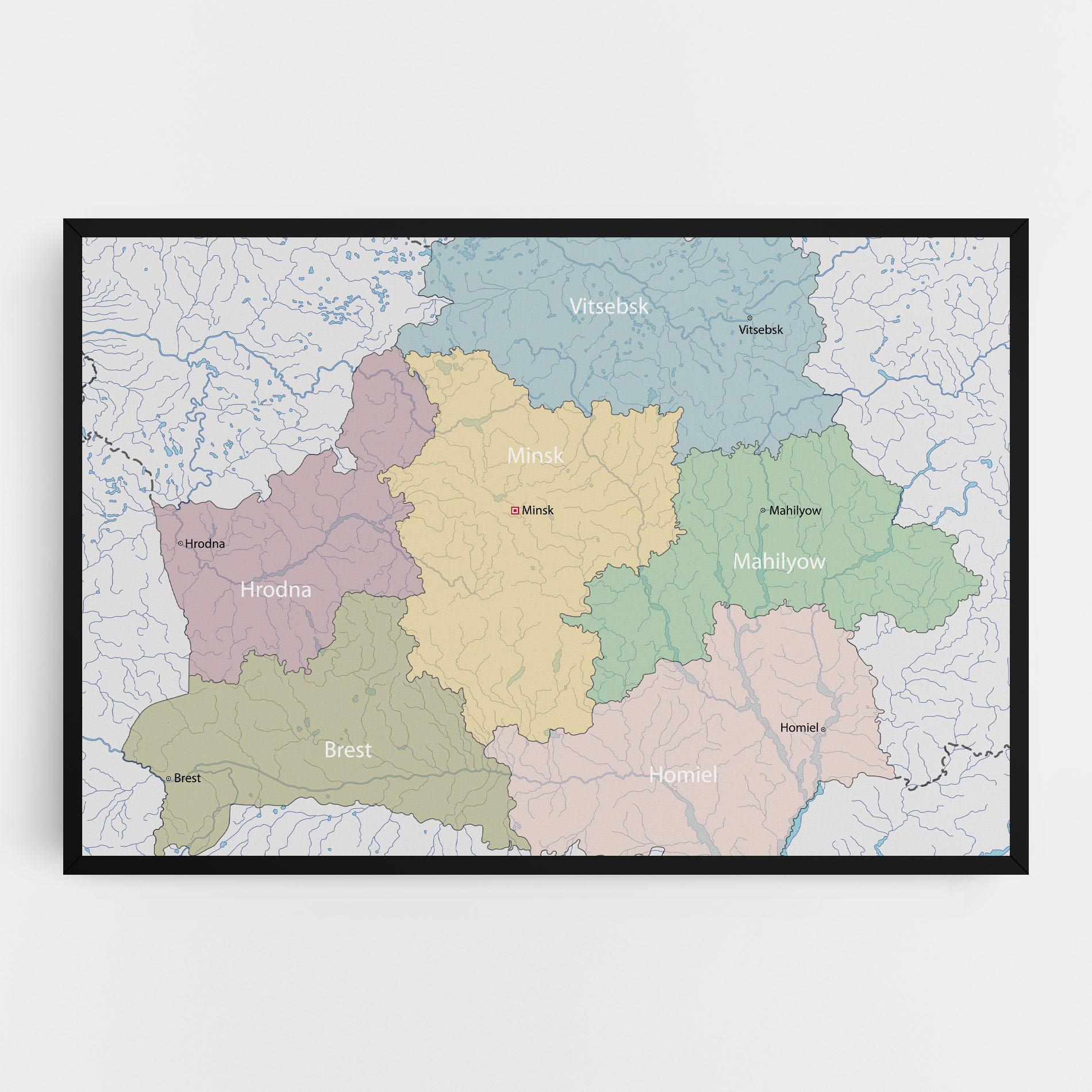 Tablou Canvas Belarus Map mockup 0
