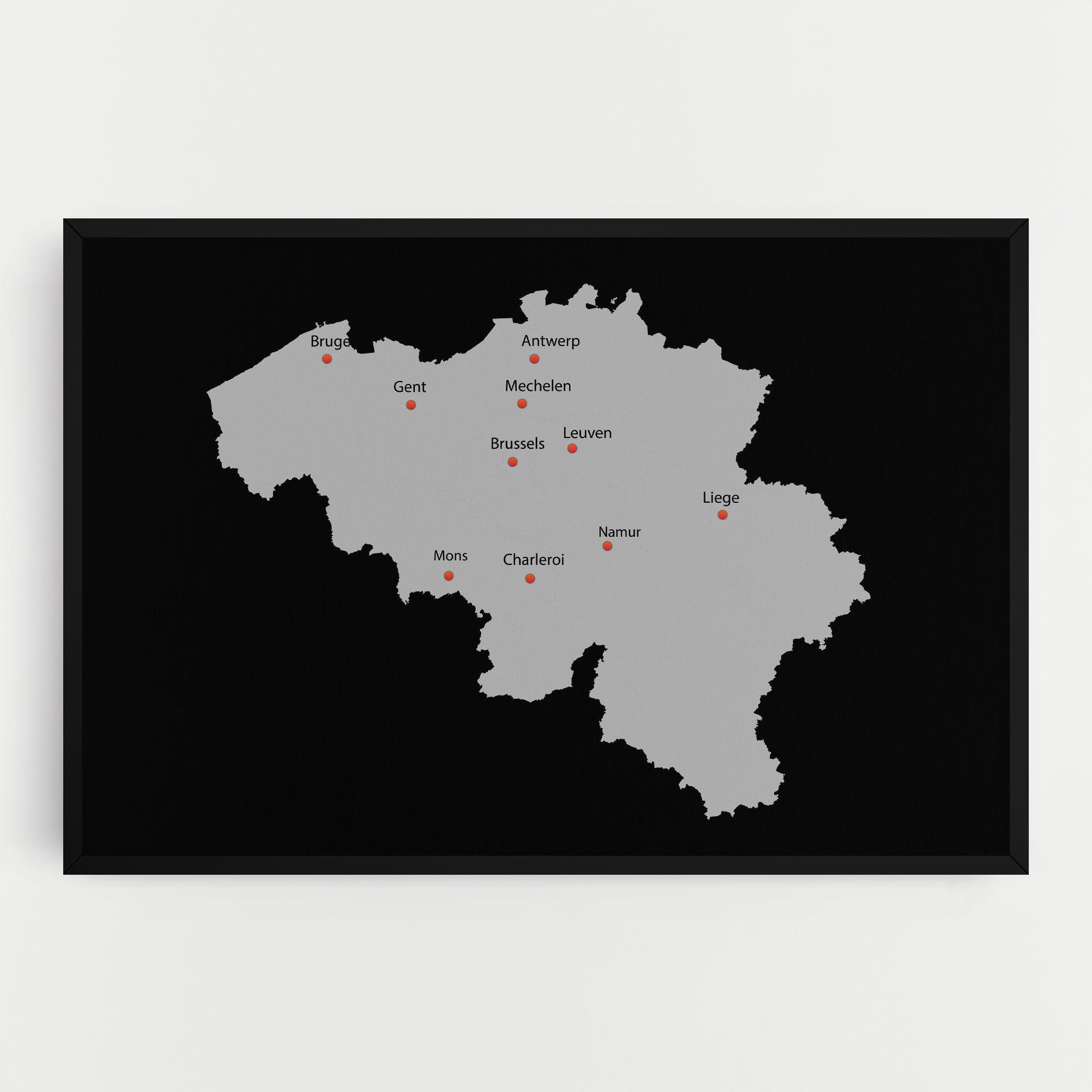 Tablou Canvas Belgium Map mockup 0