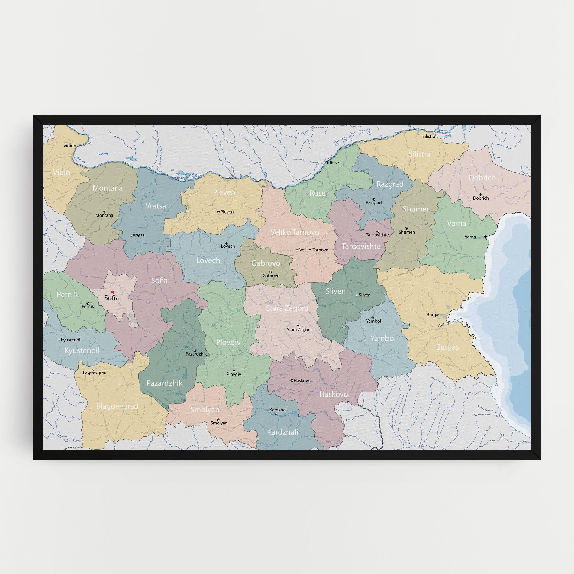 Tablou Canvas Bulgaria Map mockup 0