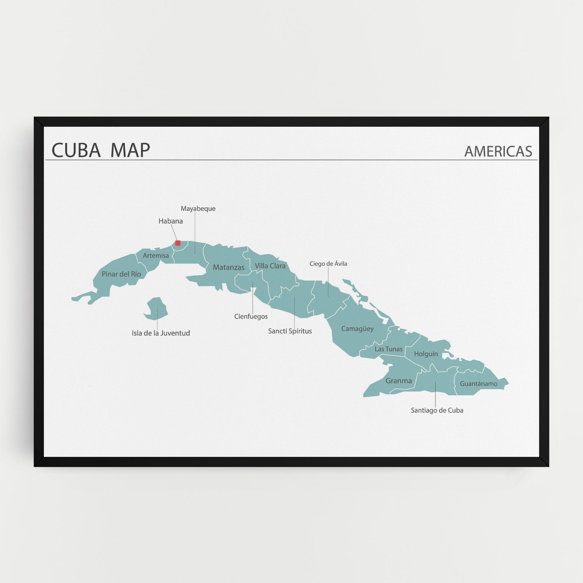 Tablou Canvas Cuba Map mockup 0