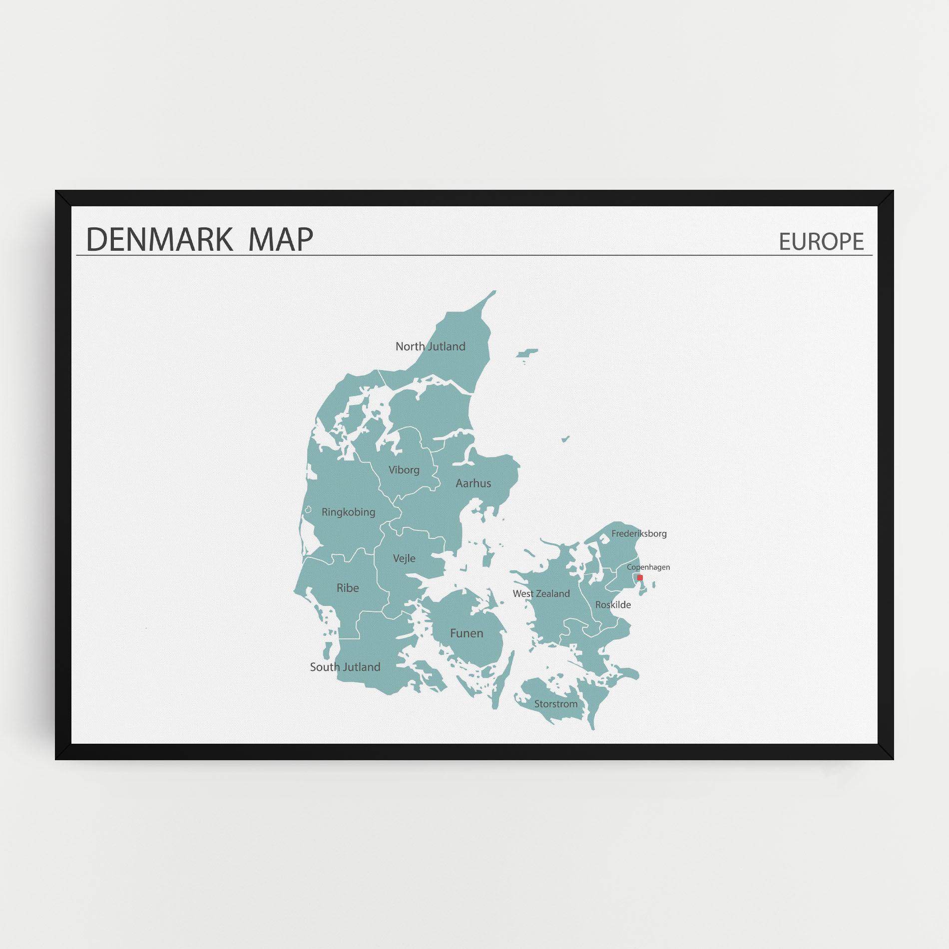 Tablou Canvas Denmark Map mockup 0
