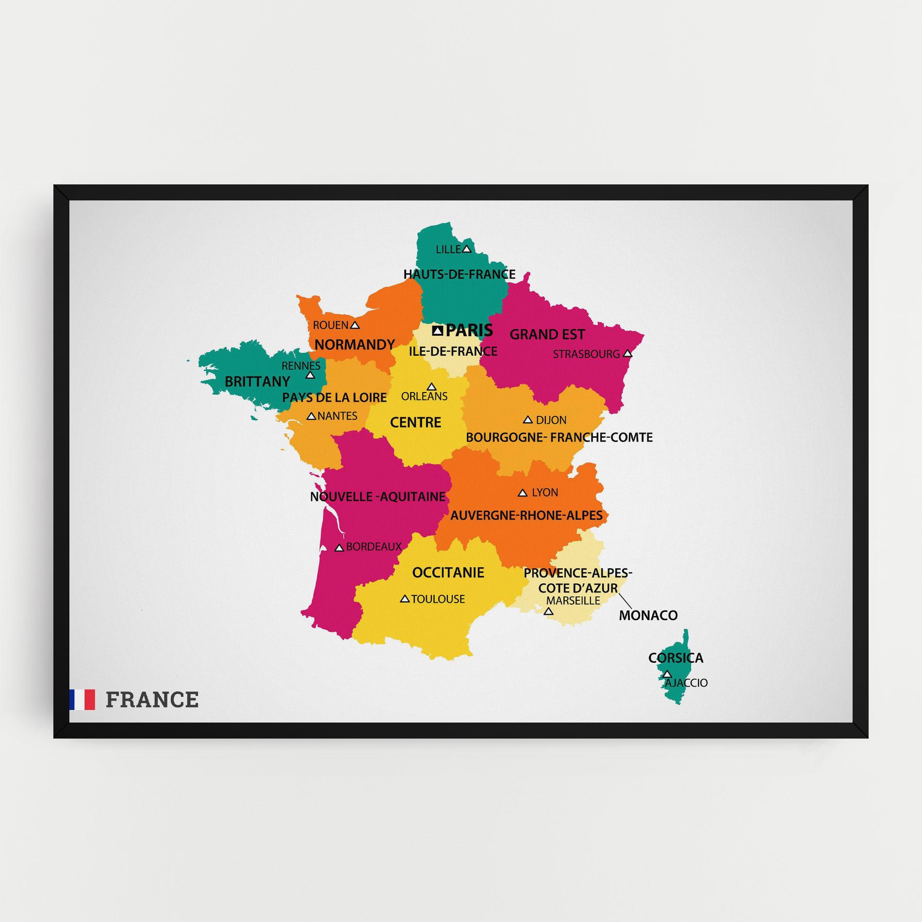 Tablou Canvas France Color Map mockup 0