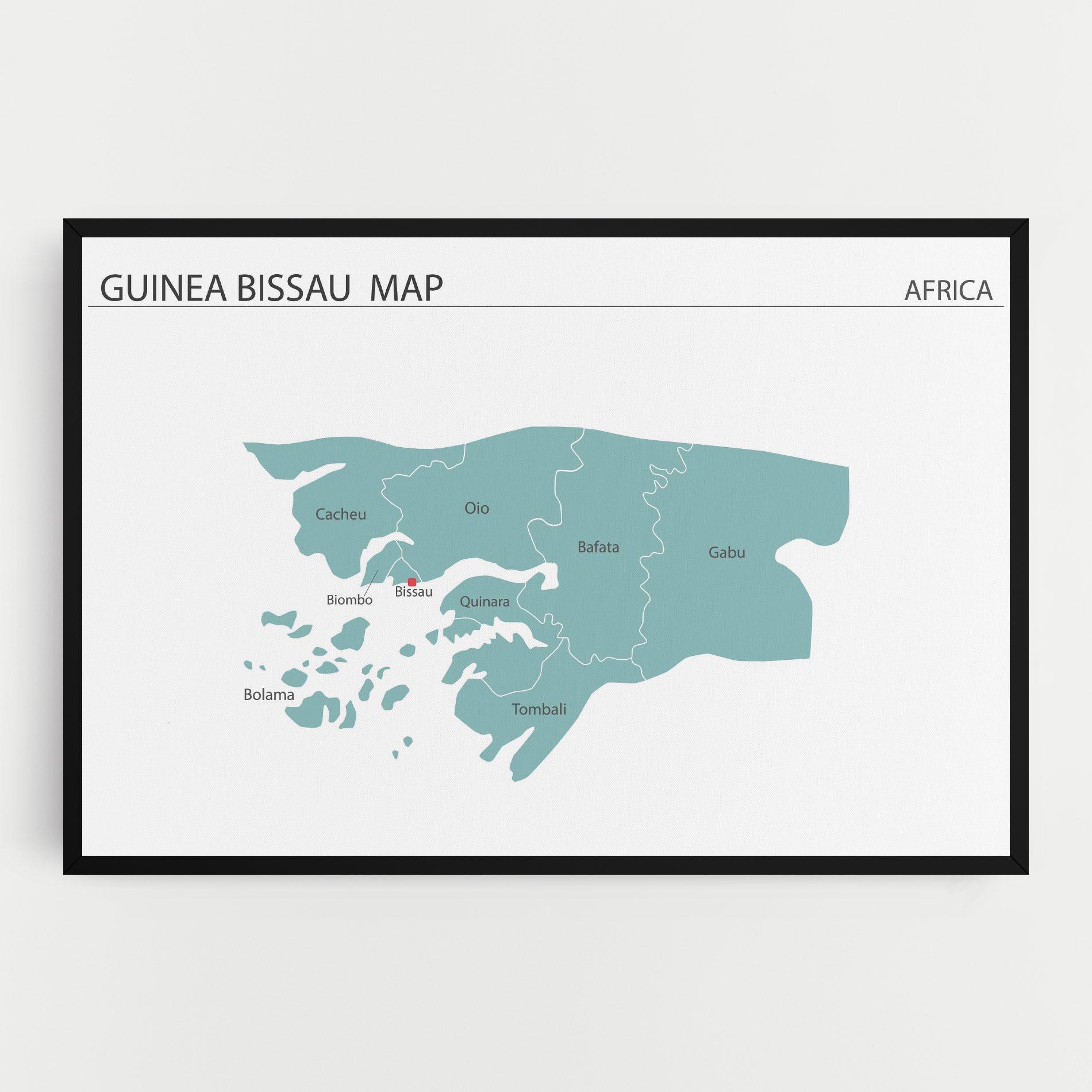 Tablou Canvas Guinea Bissau Map mockup 0
