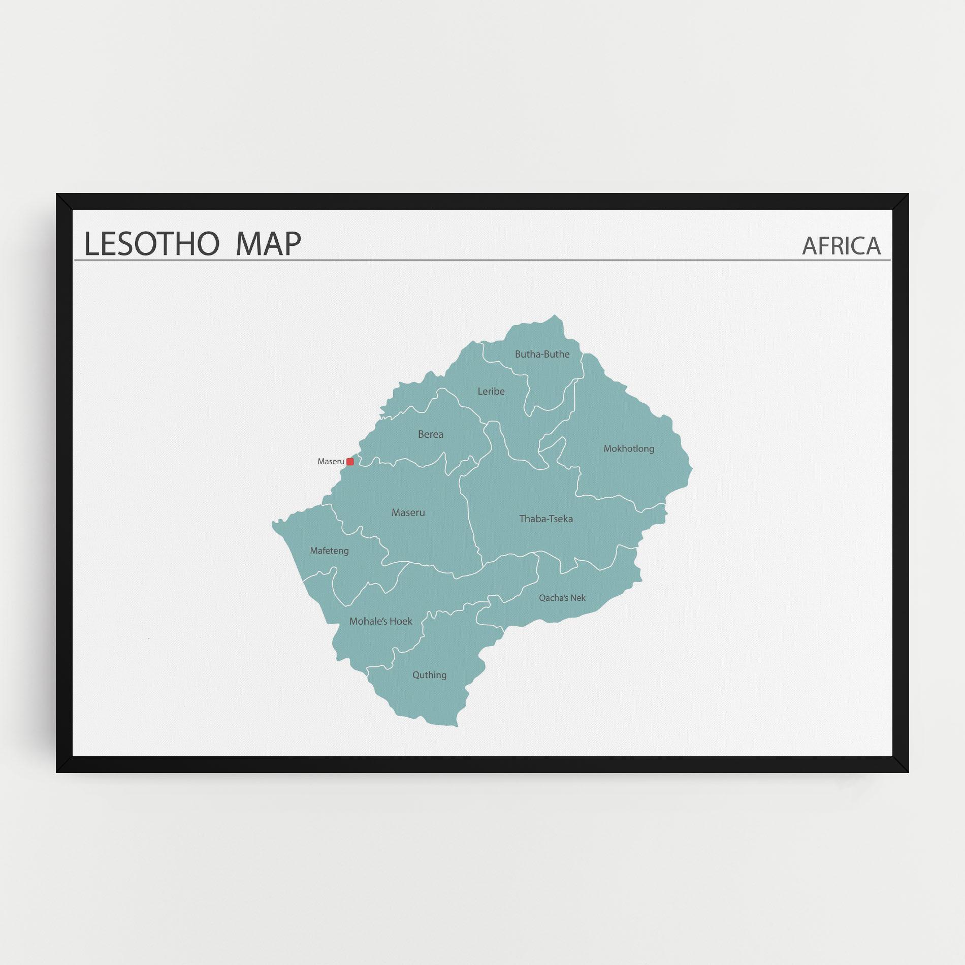 Tablou Canvas Lesotho Map mockup 0