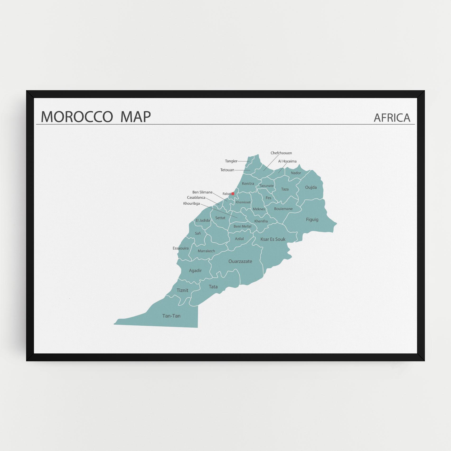 Tablou Canvas Morocco Map mockup 0