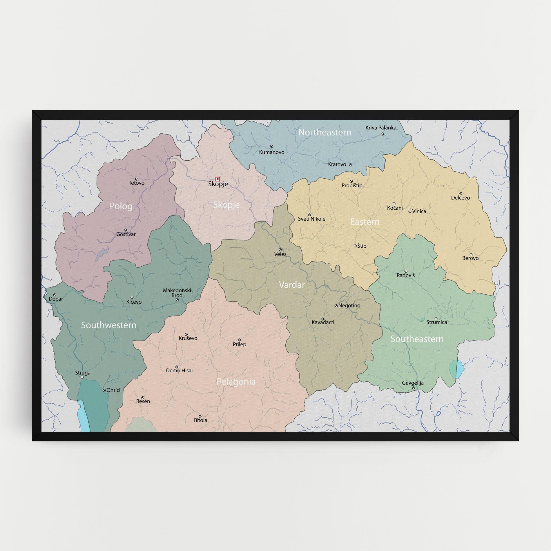 Tablou Canvas North Macedonia Map mockup 0