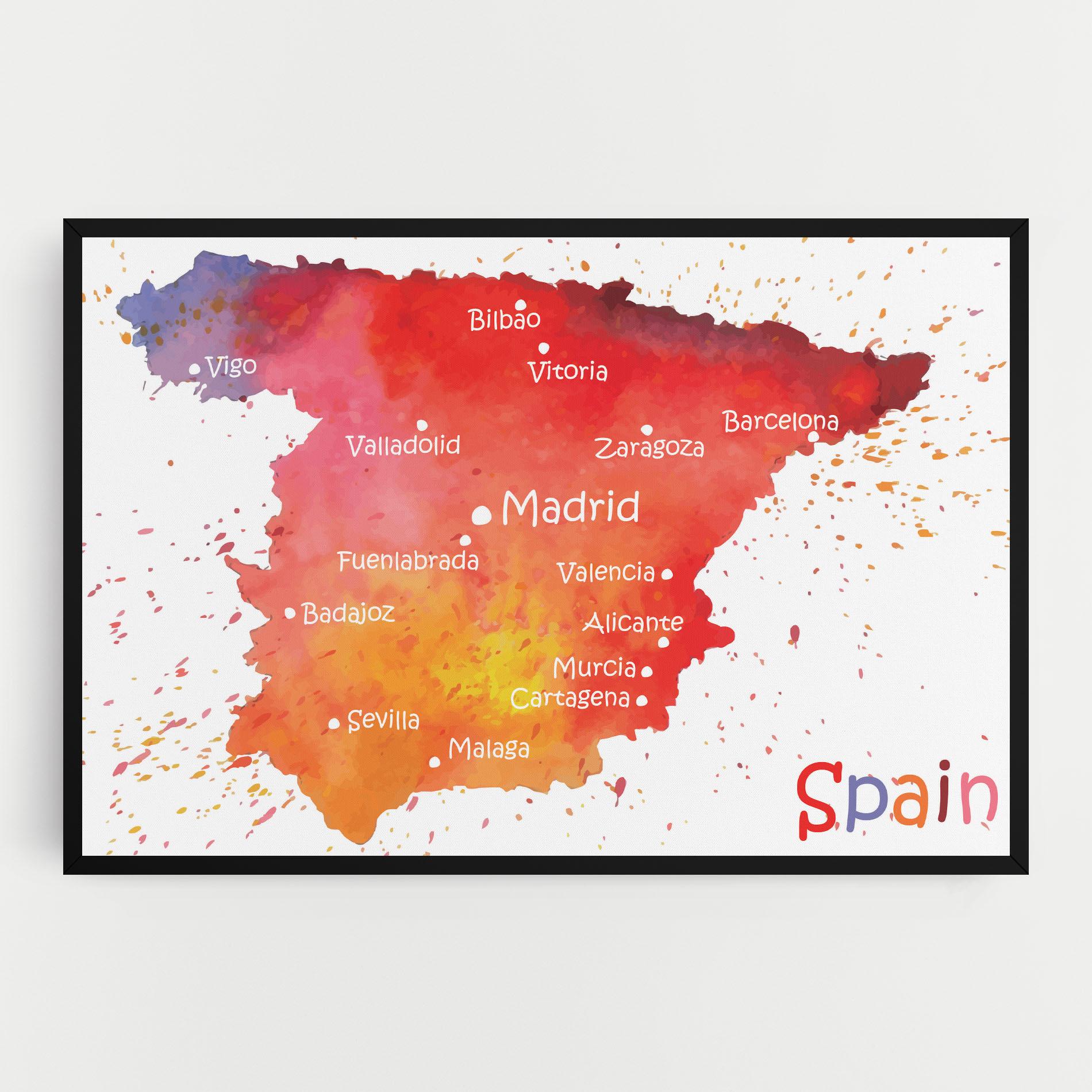 Tablou Canvas Spain Map mockup 0
