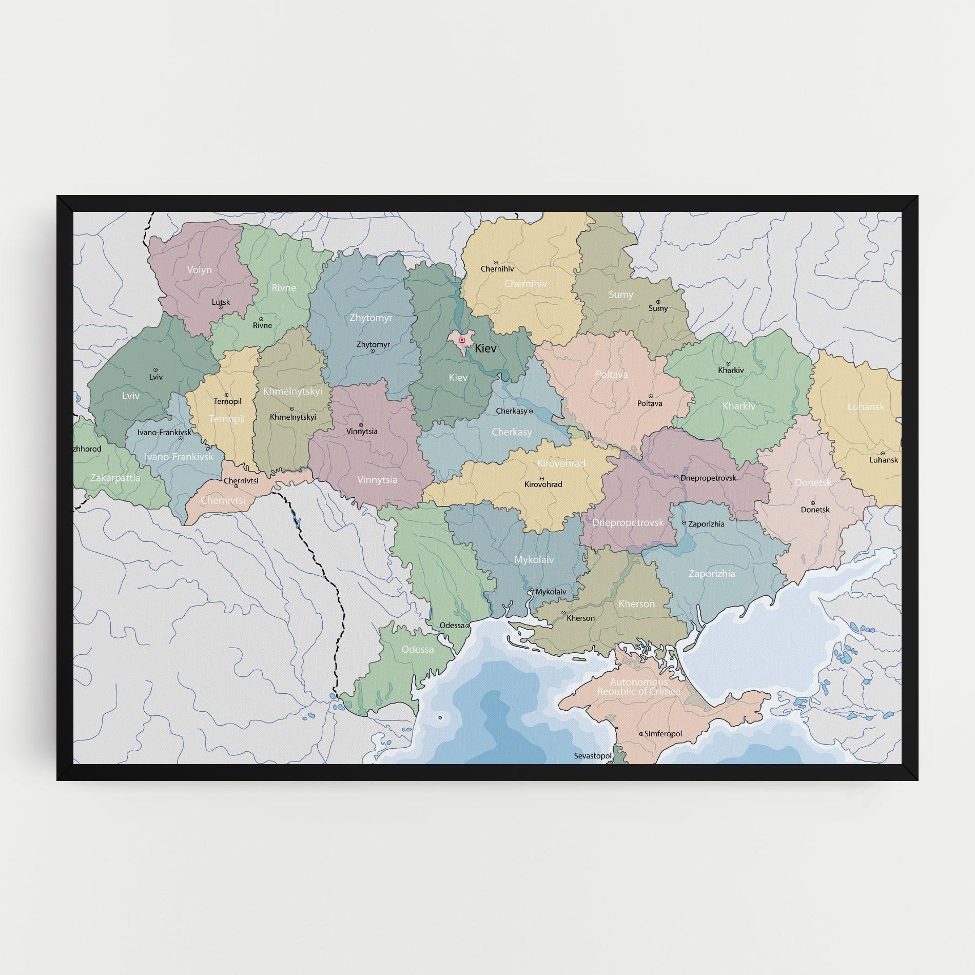 Tablou Canvas Ukraine Map mockup 0