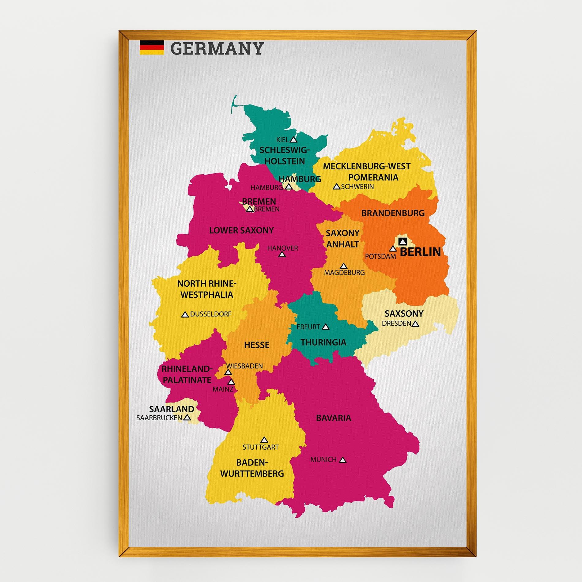 Tablou Canvas Germany Color Map mockup 0