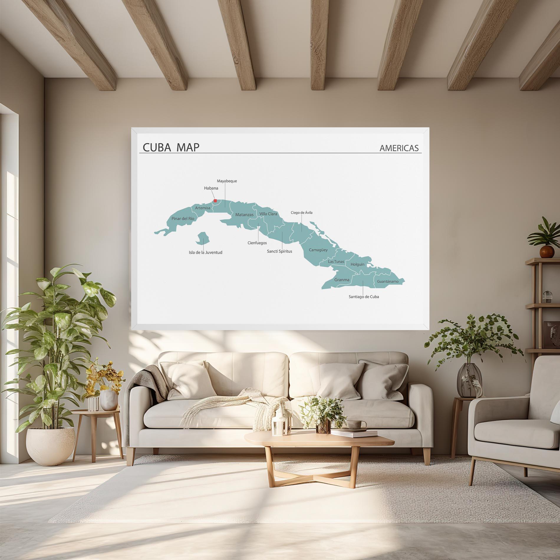 Tablou Canvas Cuba Map mockup 6