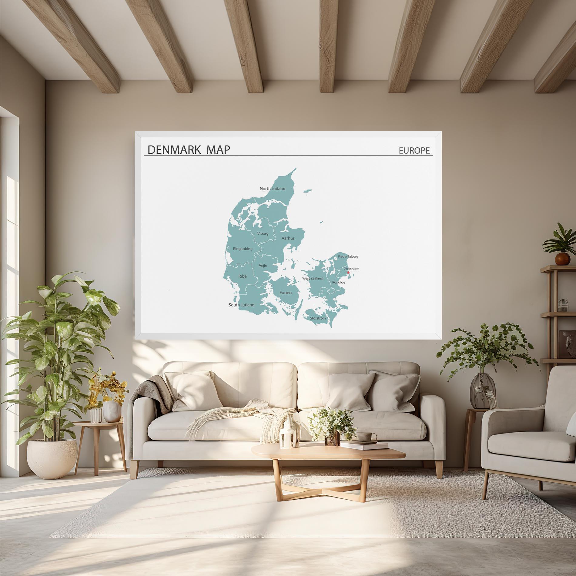 Tablou Canvas Denmark Map mockup 6