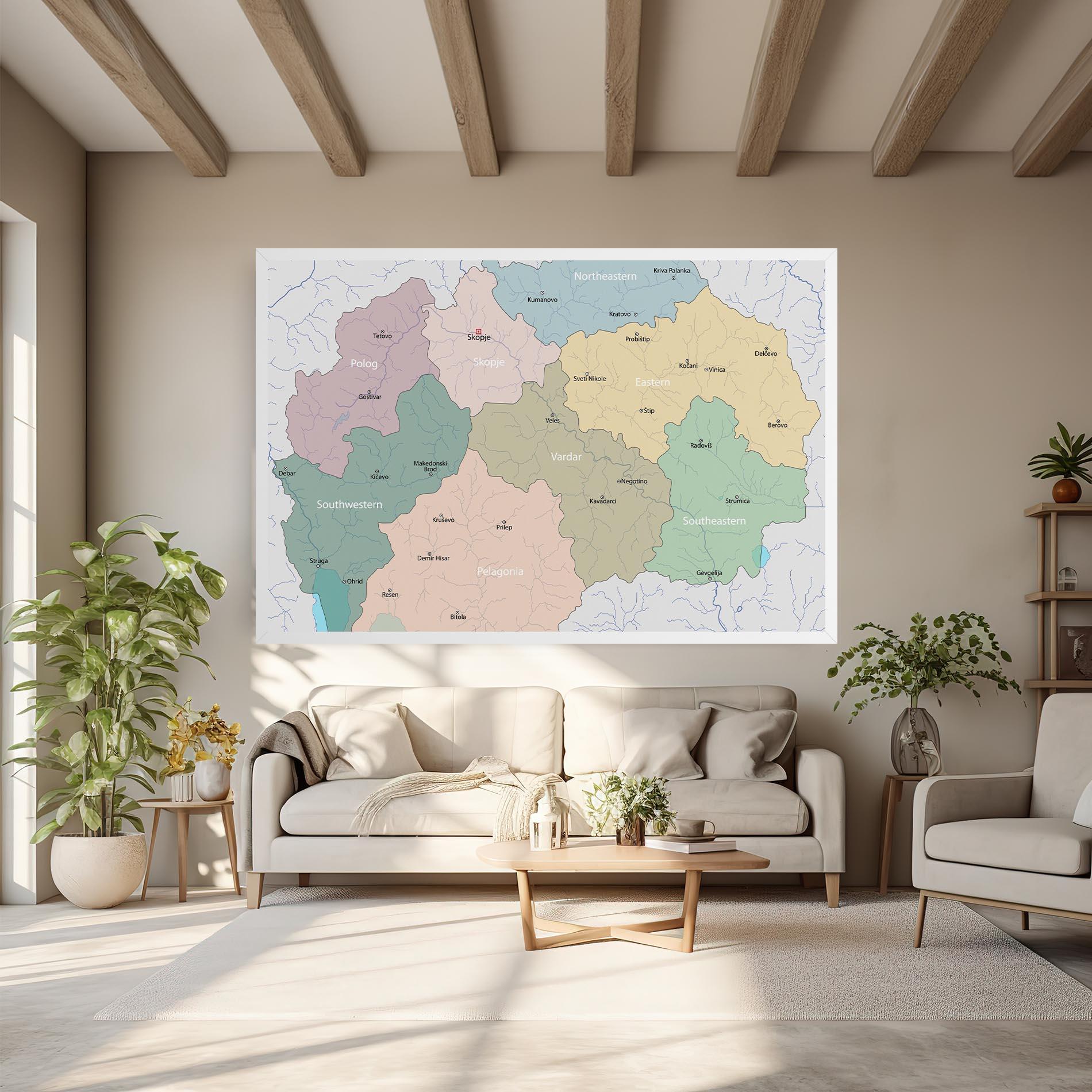 Tablou Canvas North Macedonia Map mockup 6
