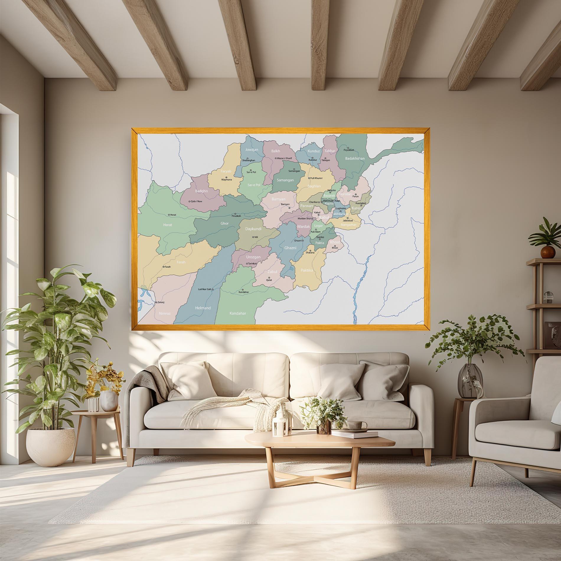 Tablou Canvas Afghanistan Map mockup 6