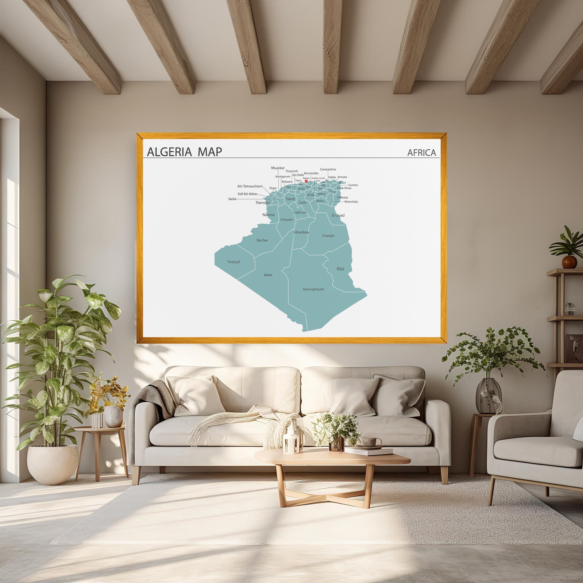 Tablou Canvas Algeria Map mockup 6