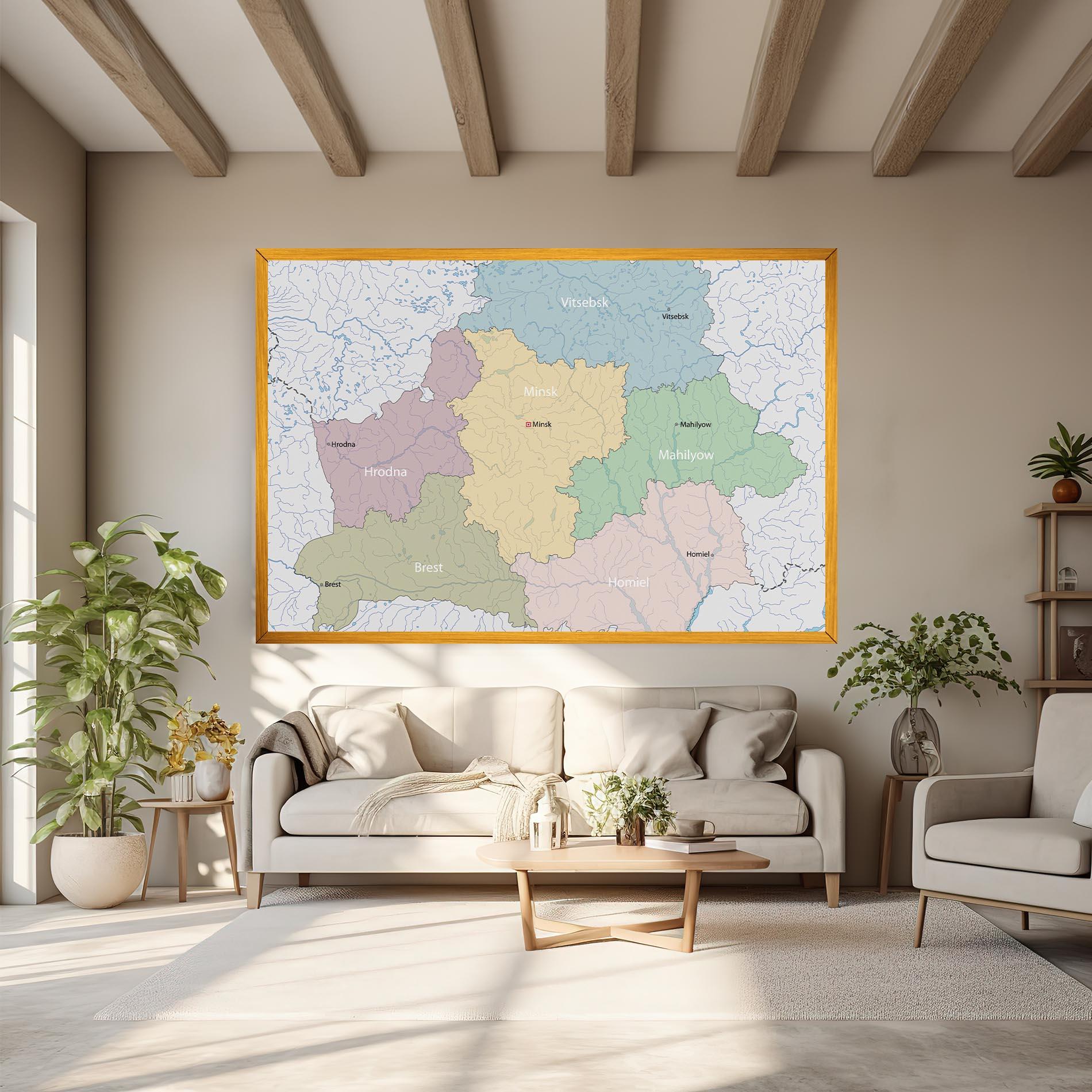 Tablou Canvas Belarus Map mockup 6