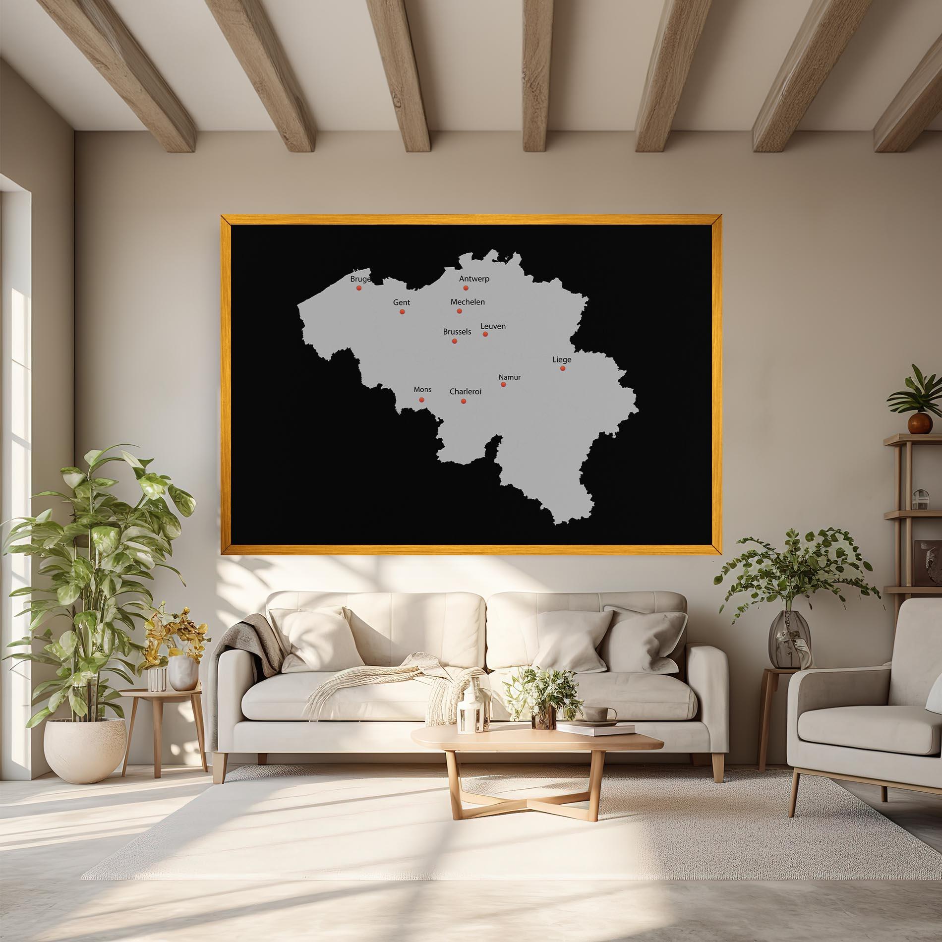 Tablou Canvas Belgium Map mockup 6
