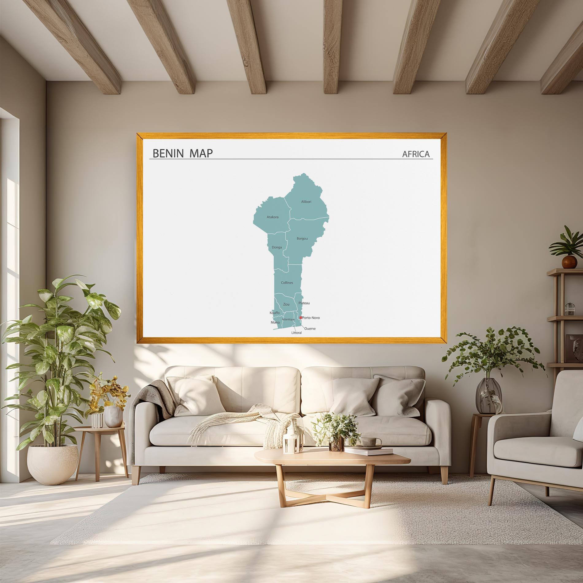 Tablou Canvas Benin Map mockup 6