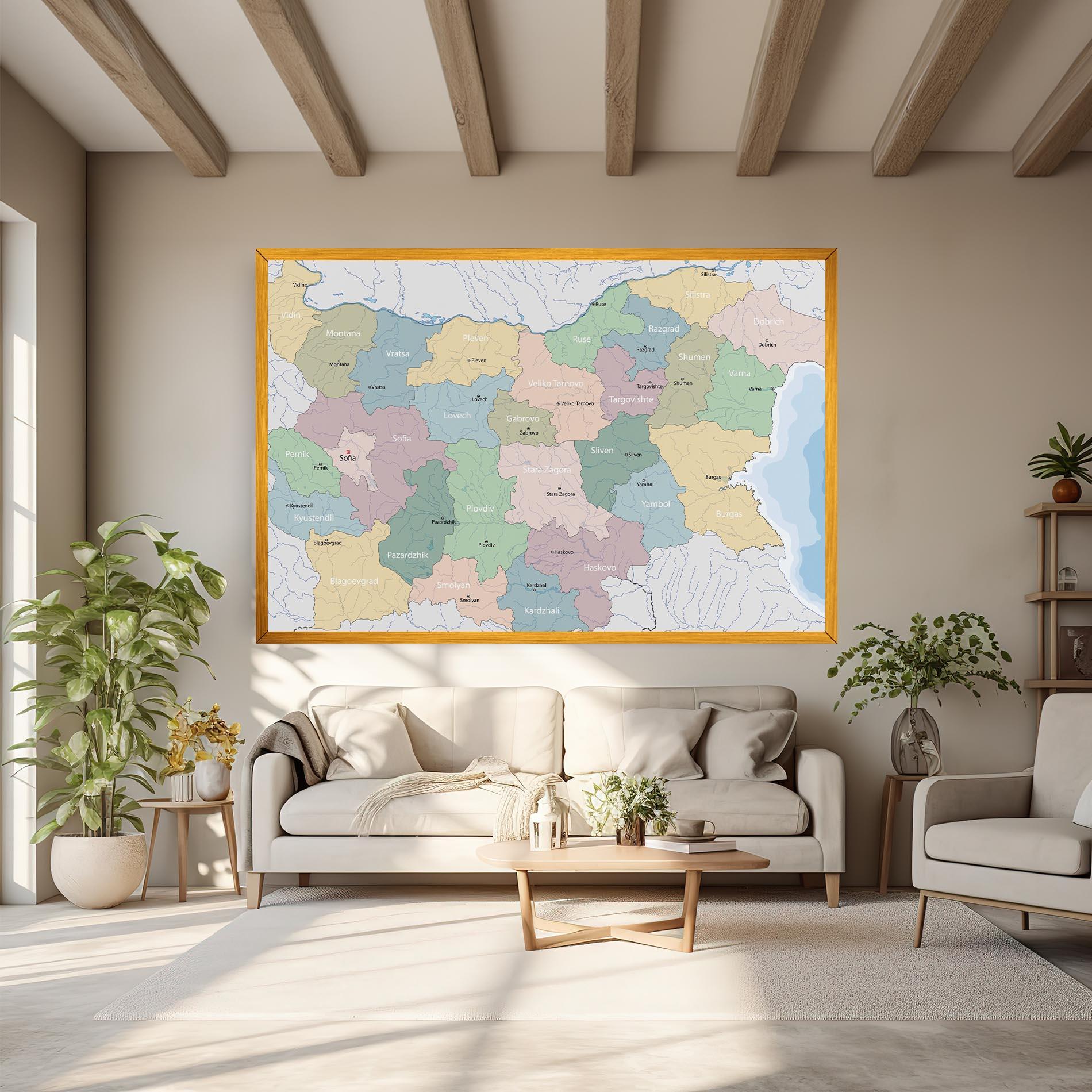 Tablou Canvas Bulgaria Map mockup 6