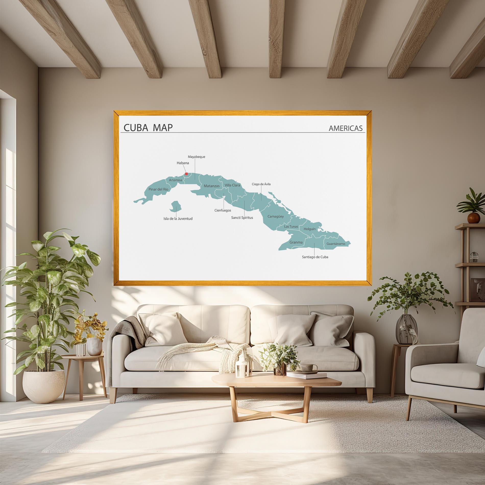 Tablou Canvas Cuba Map mockup 6