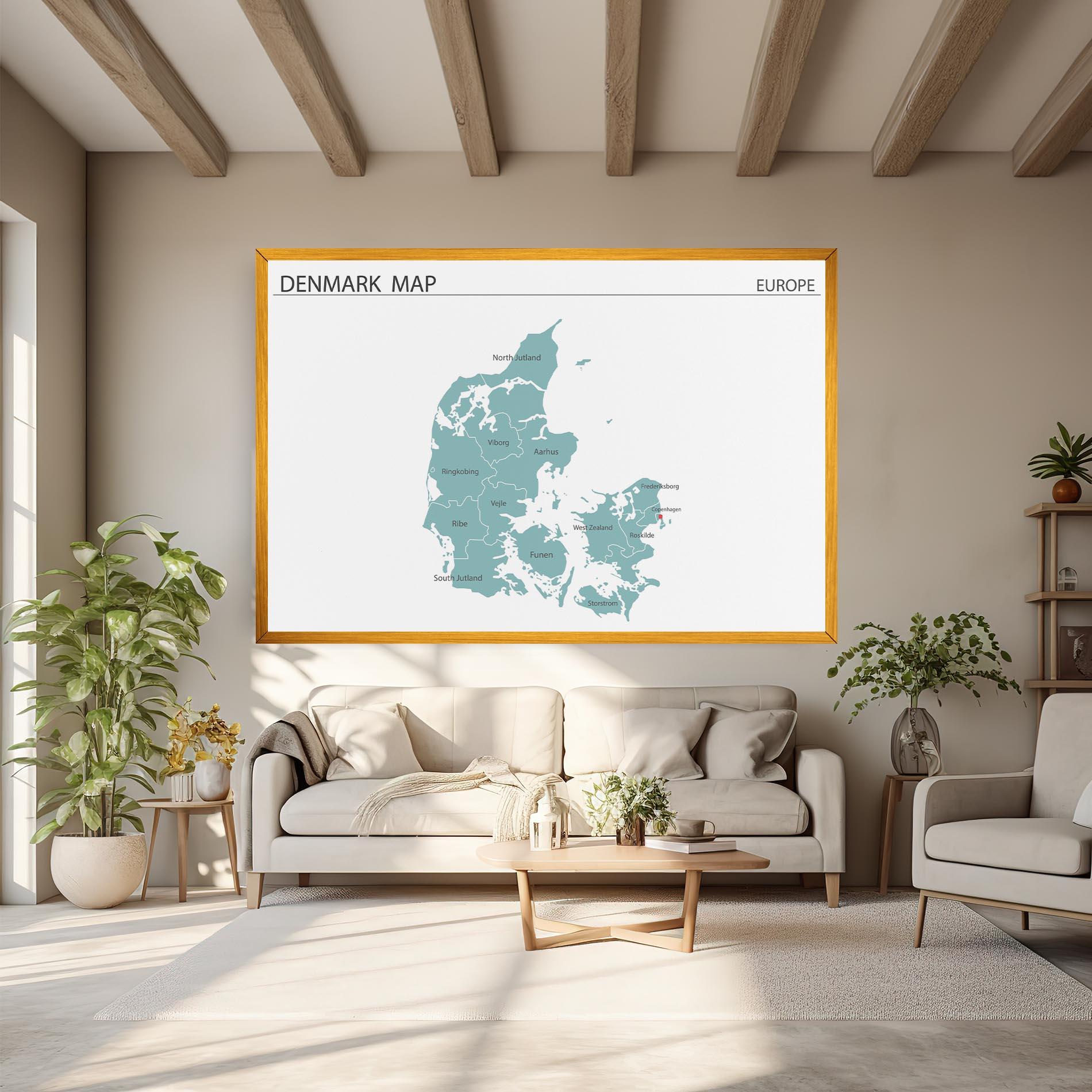 Tablou Canvas Denmark Map mockup 6