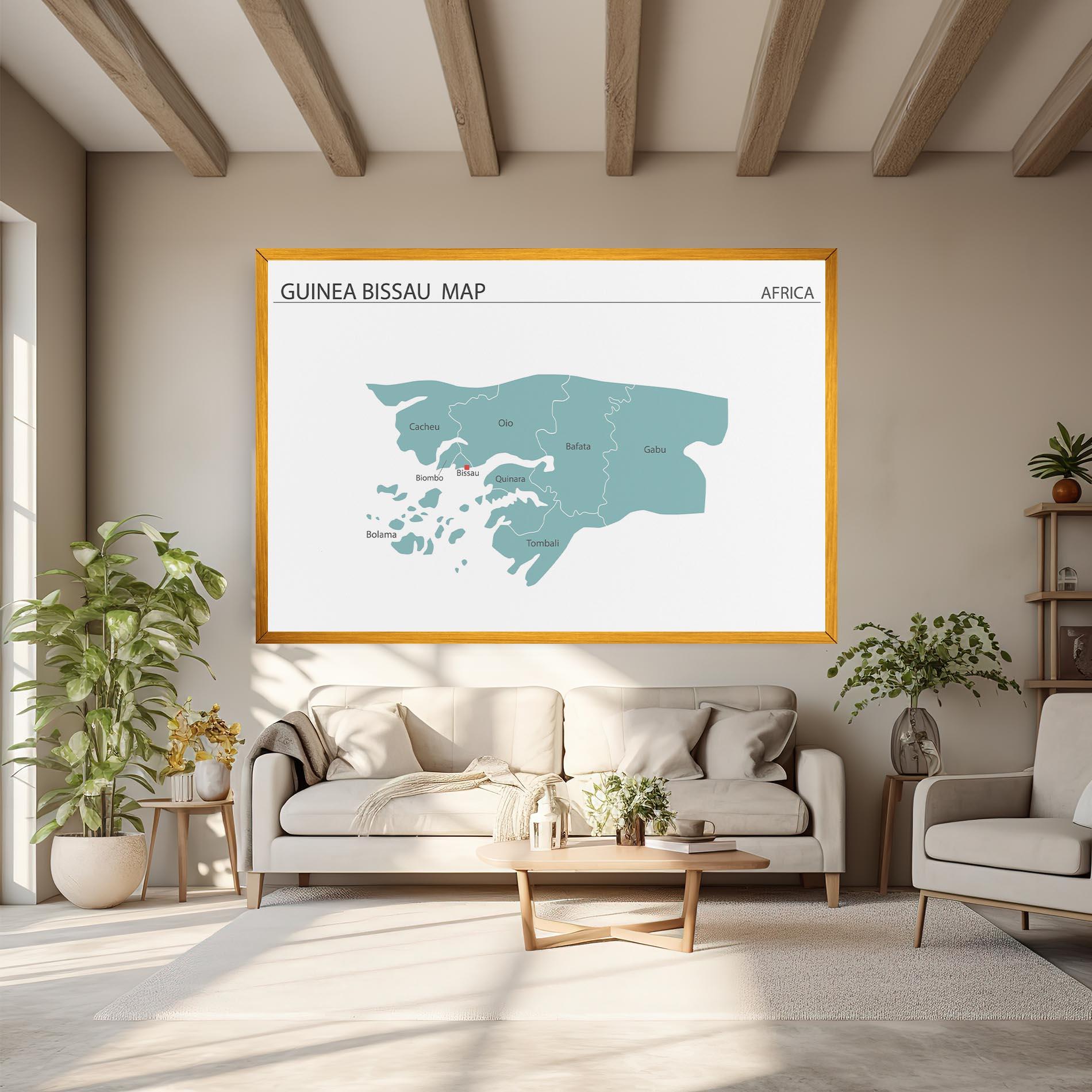Tablou Canvas Guinea Bissau Map mockup 6