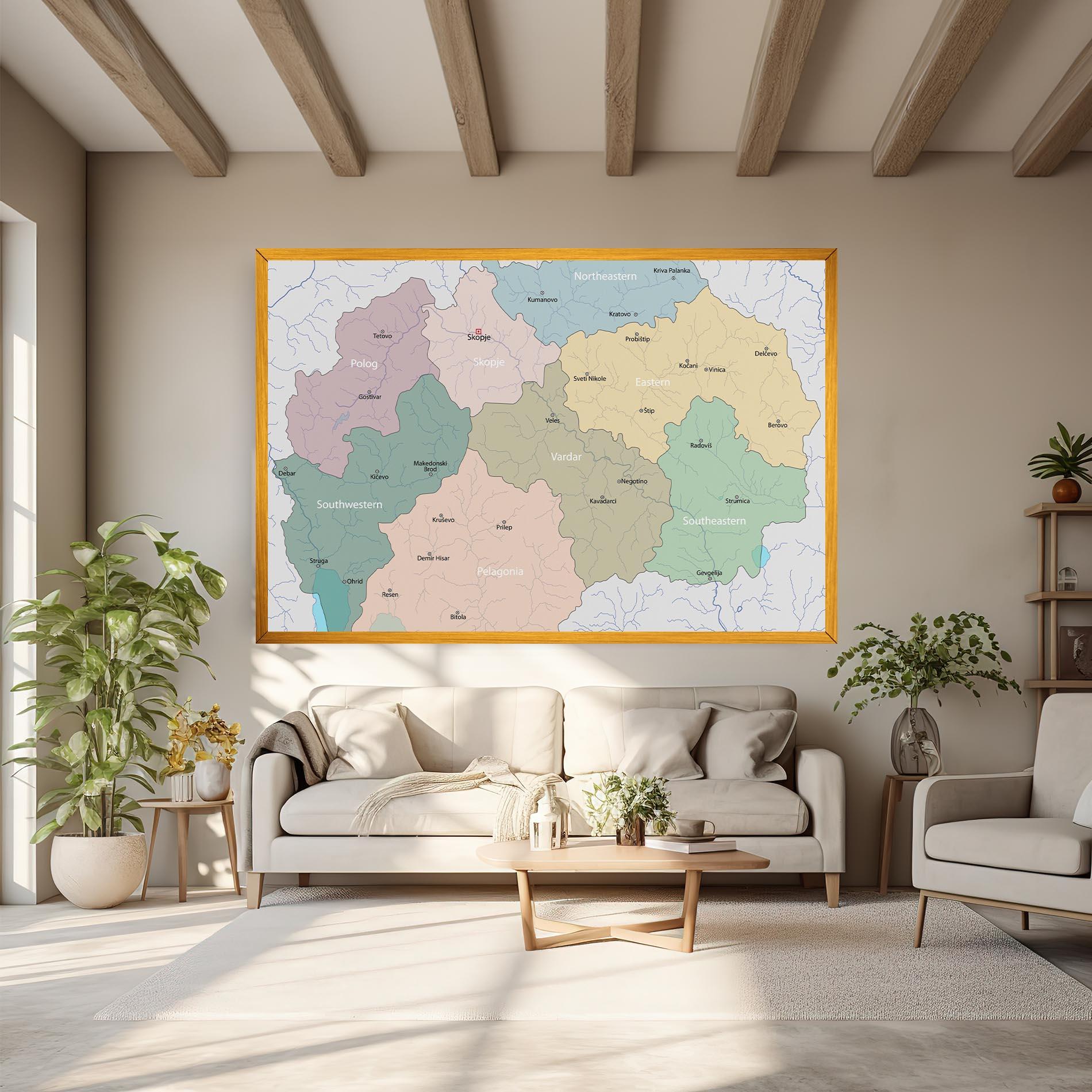 Tablou Canvas North Macedonia Map mockup 6