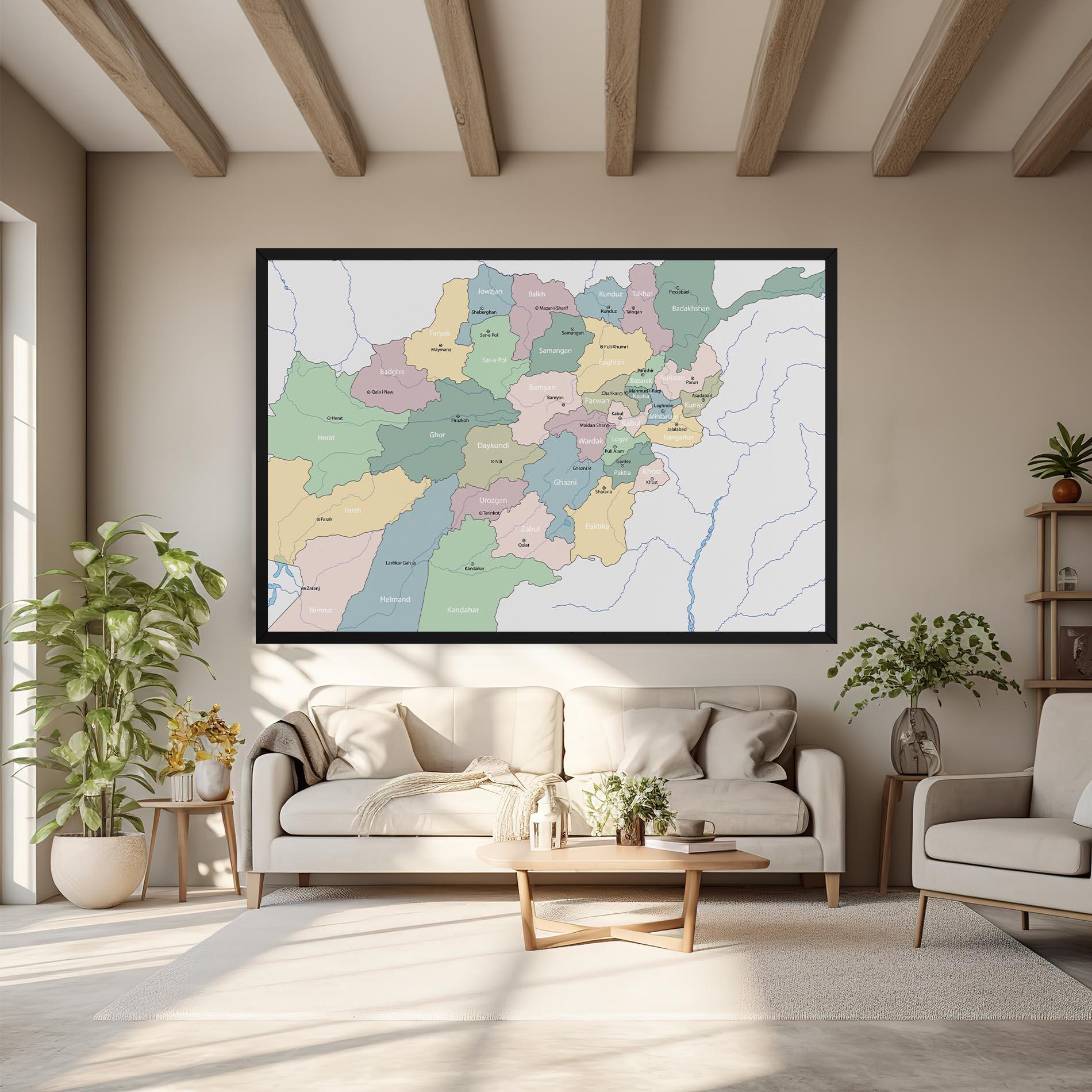Tablou Canvas Afghanistan Map mockup 6