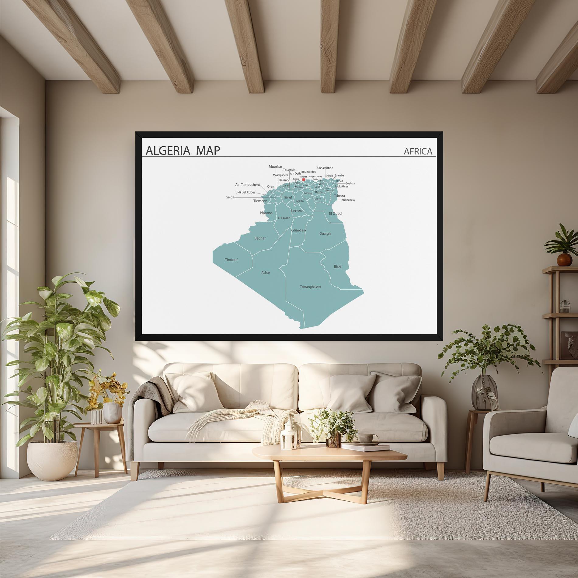Tablou Canvas Algeria Map mockup 6