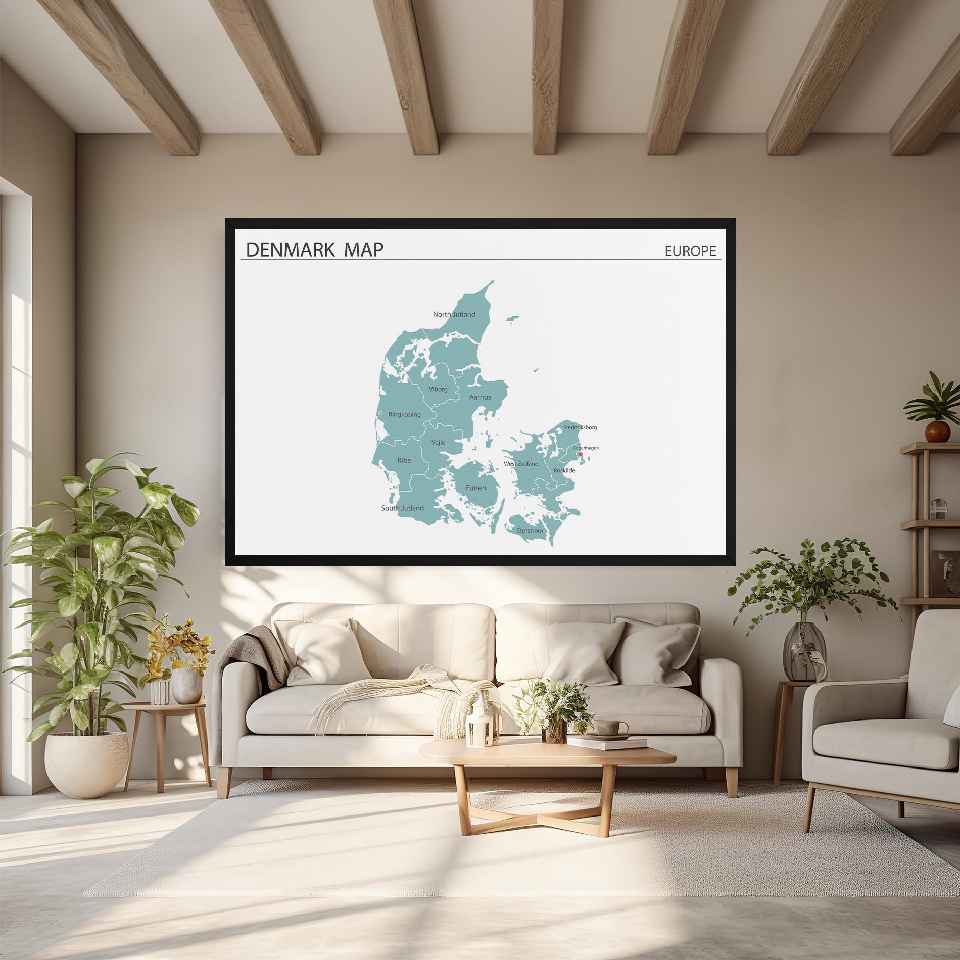Tablou Canvas Denmark Map mockup 6