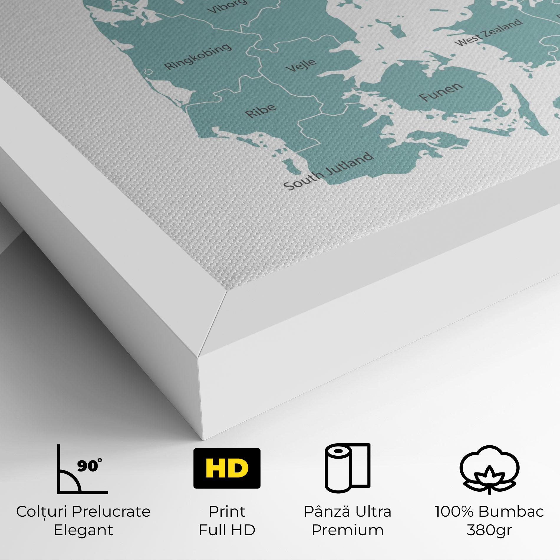 Tablou Canvas Denmark Map mockup 4