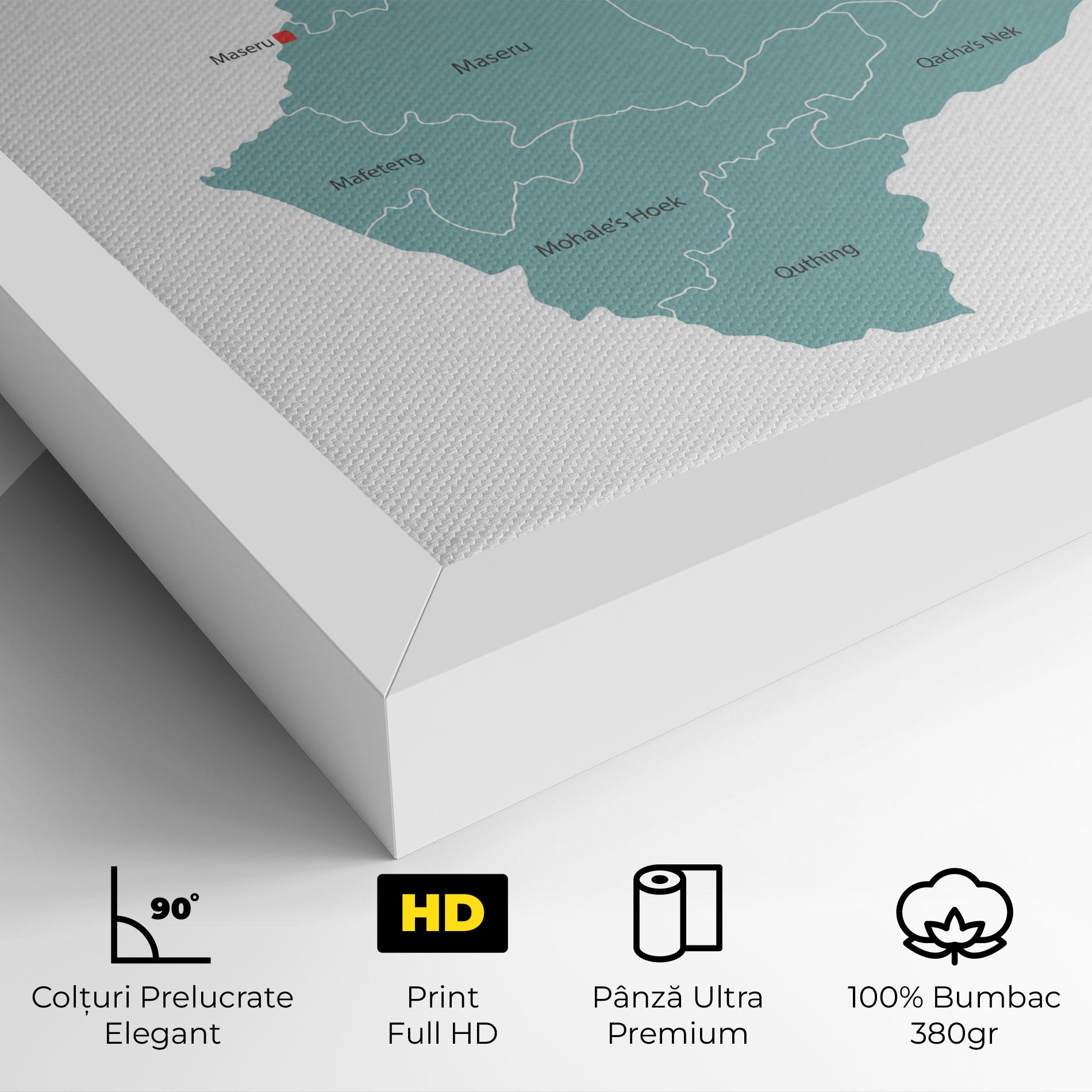 Tablou Canvas Lesotho Map mockup 4