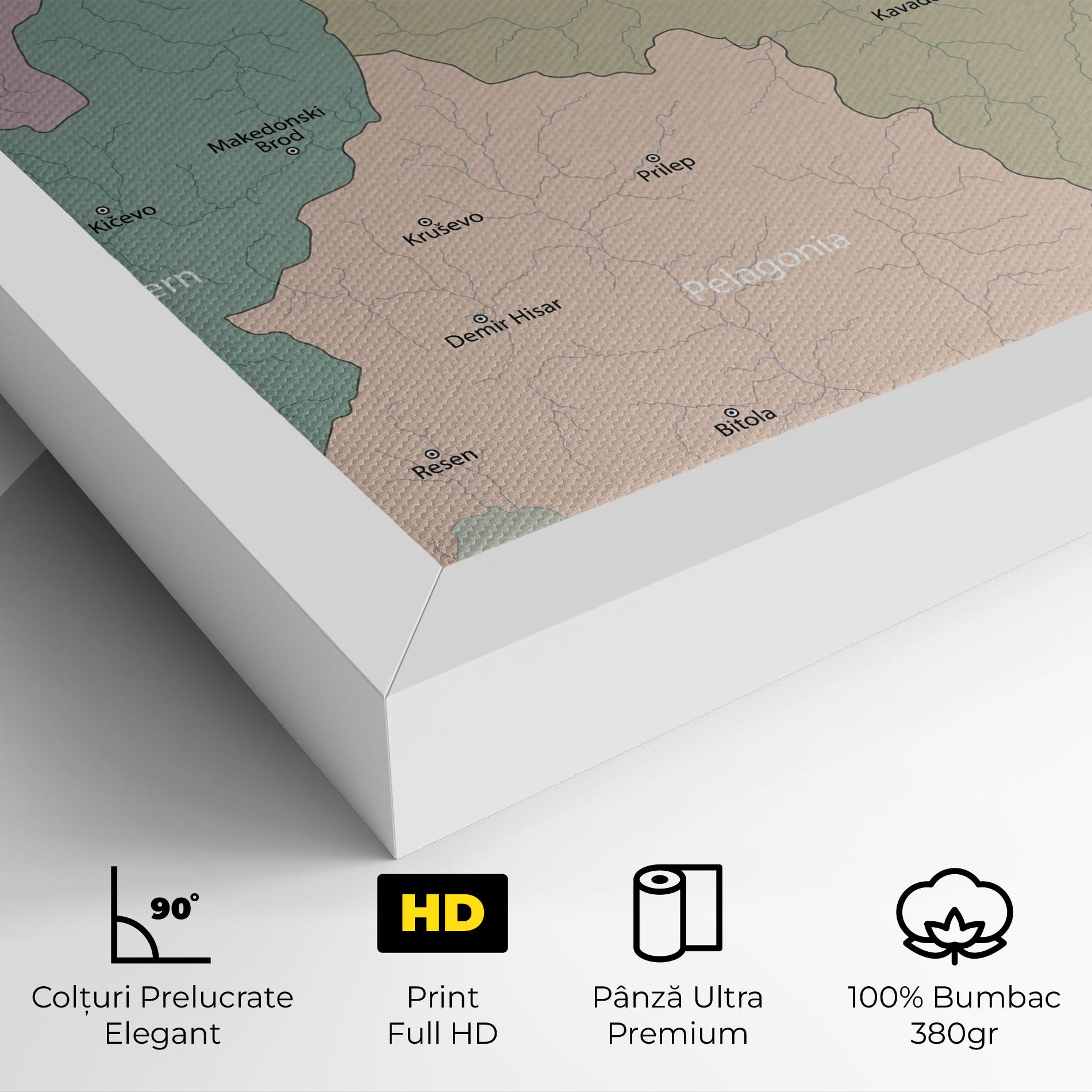Tablou Canvas North Macedonia Map mockup 4