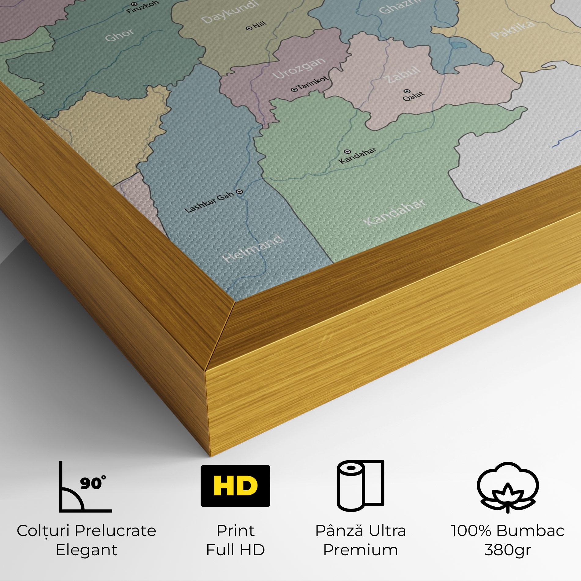 Tablou Canvas Afghanistan Map mockup 4