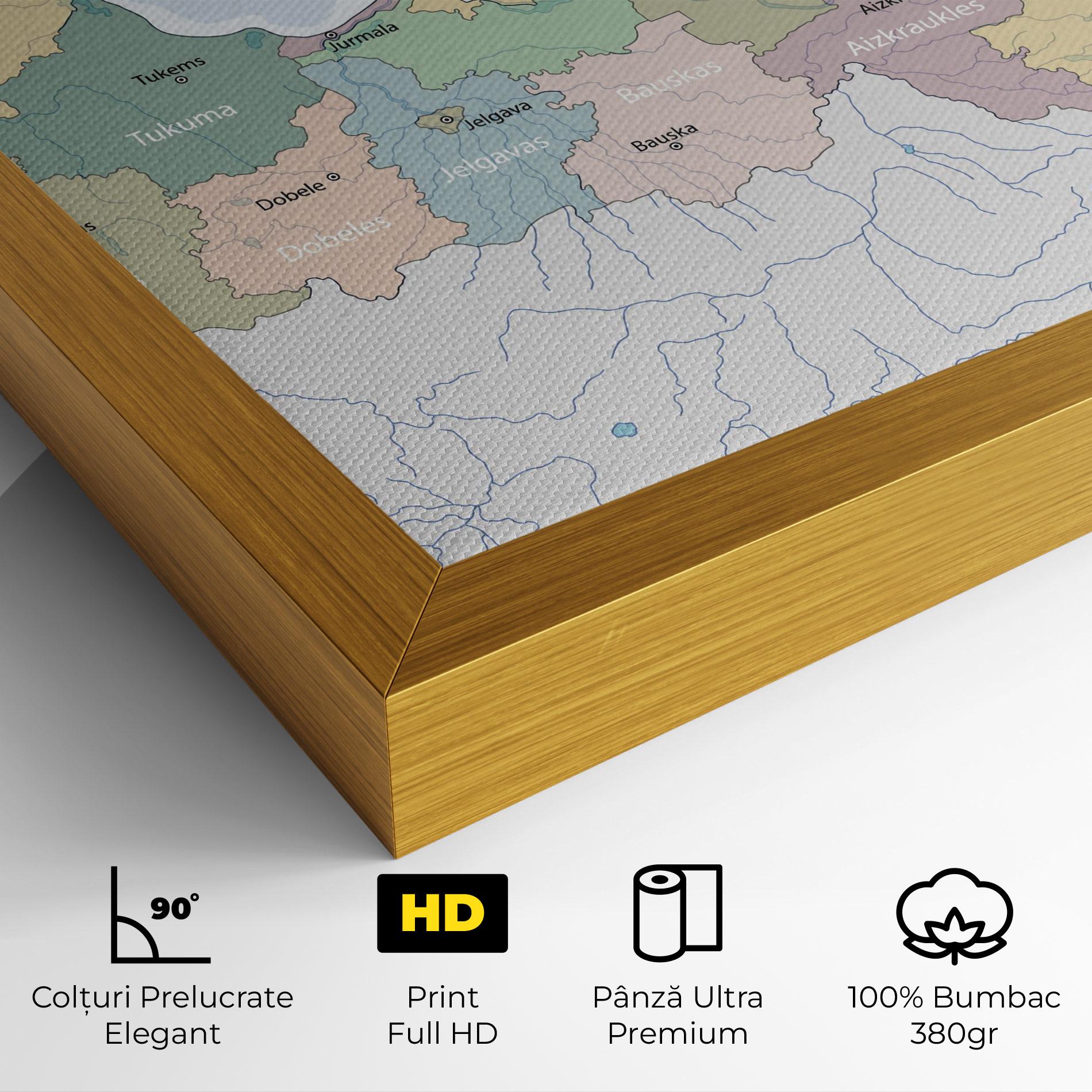 Tablou Canvas Latvia Color Map mockup 4