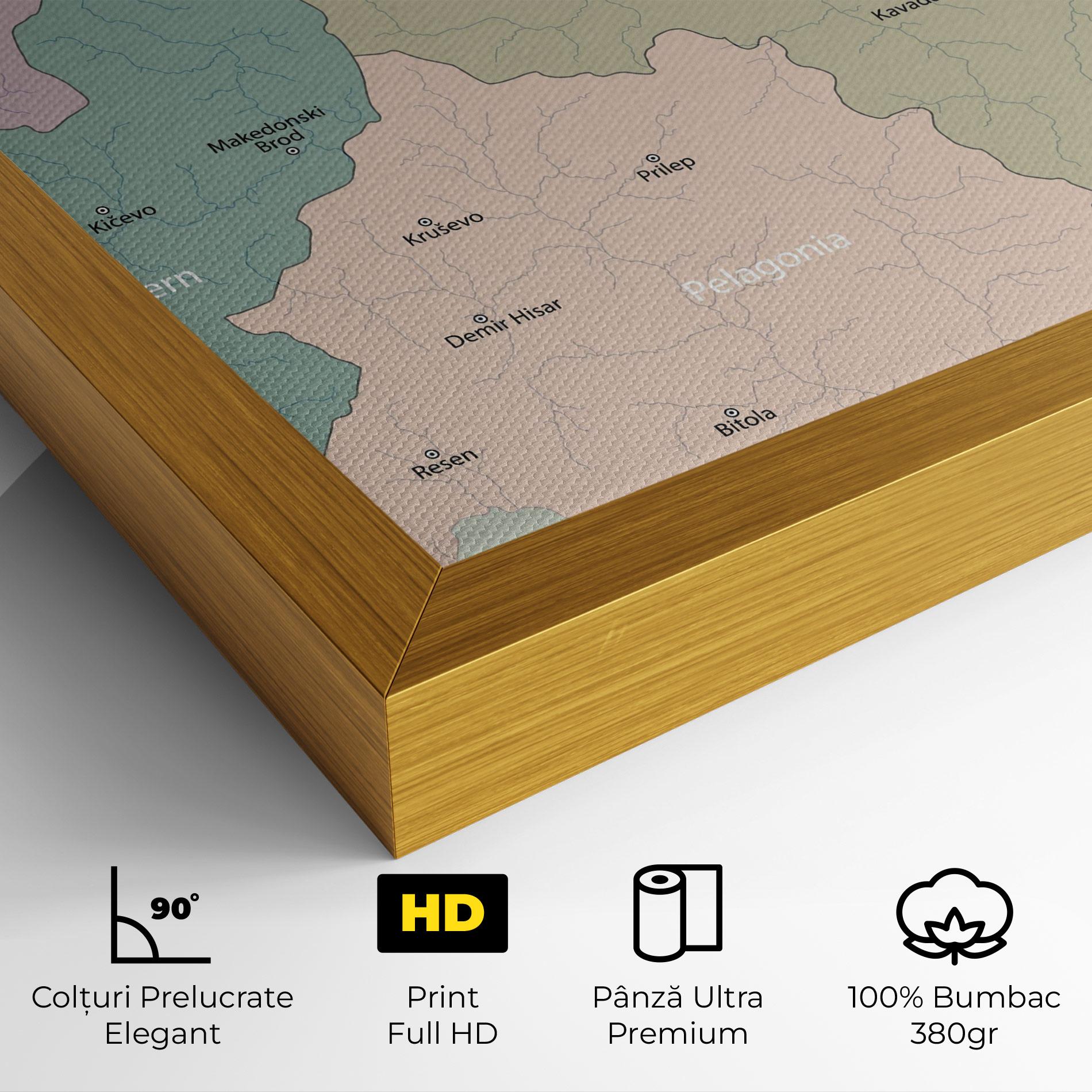 Tablou Canvas North Macedonia Map mockup 4
