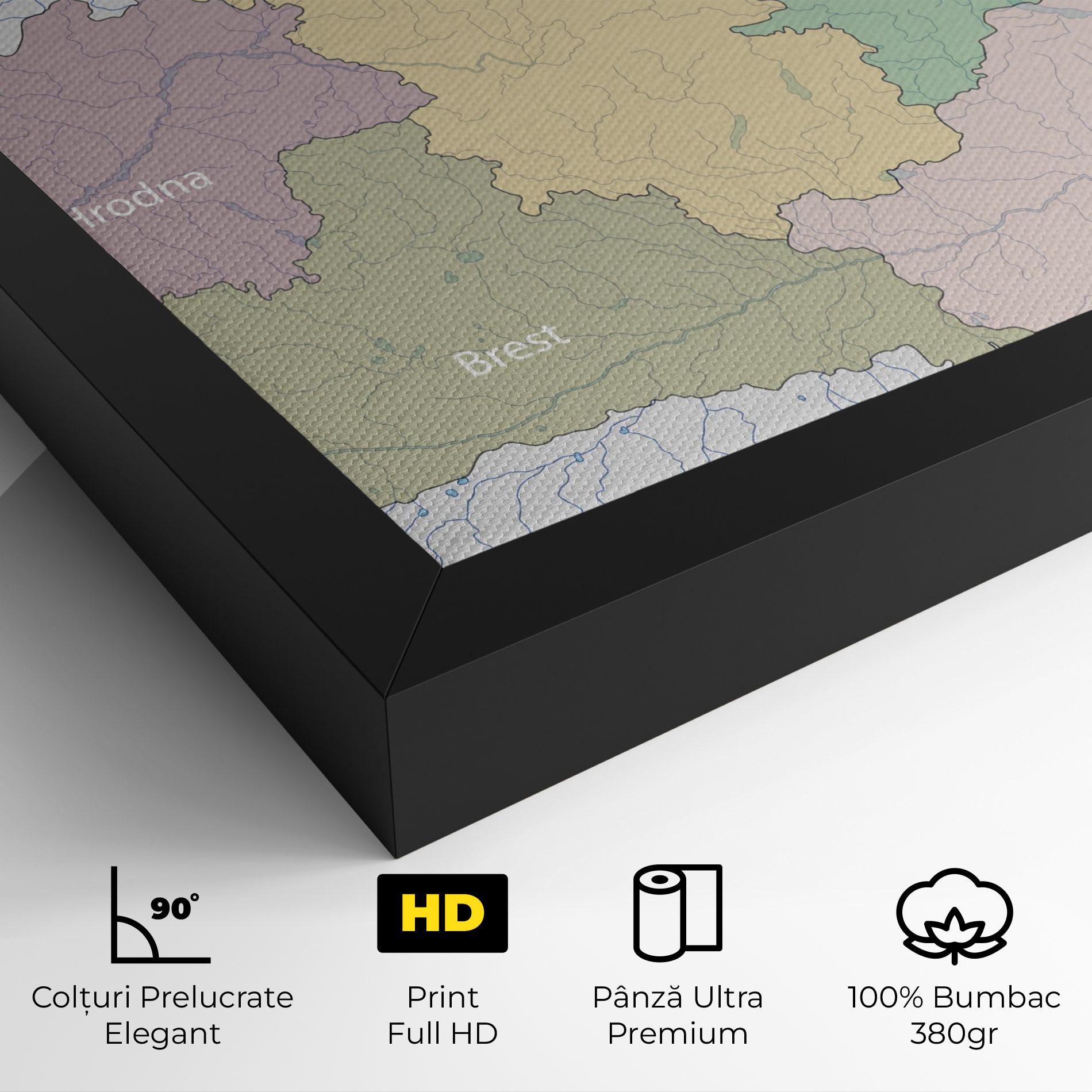 Tablou Canvas Belarus Map mockup 4
