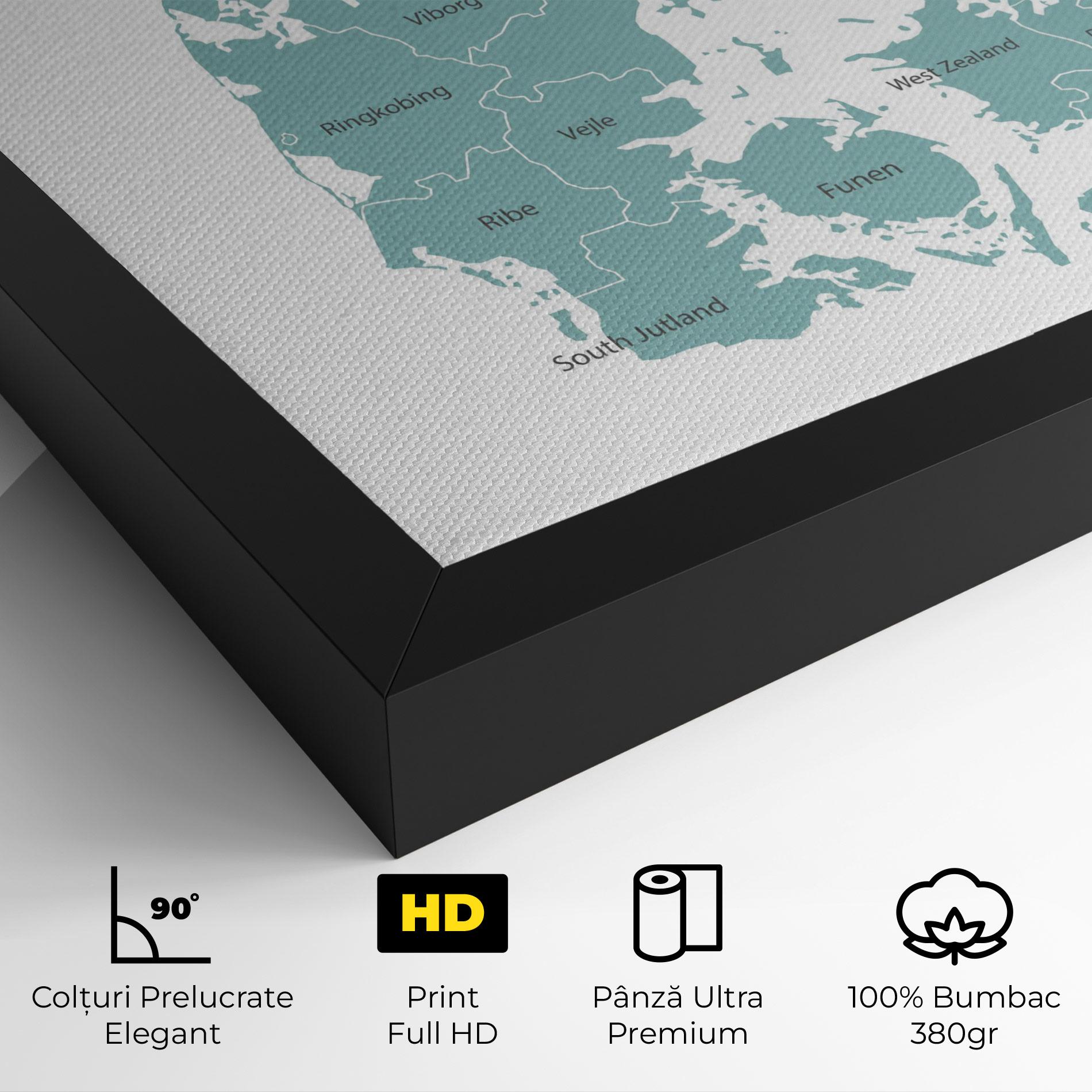 Tablou Canvas Denmark Map mockup 4