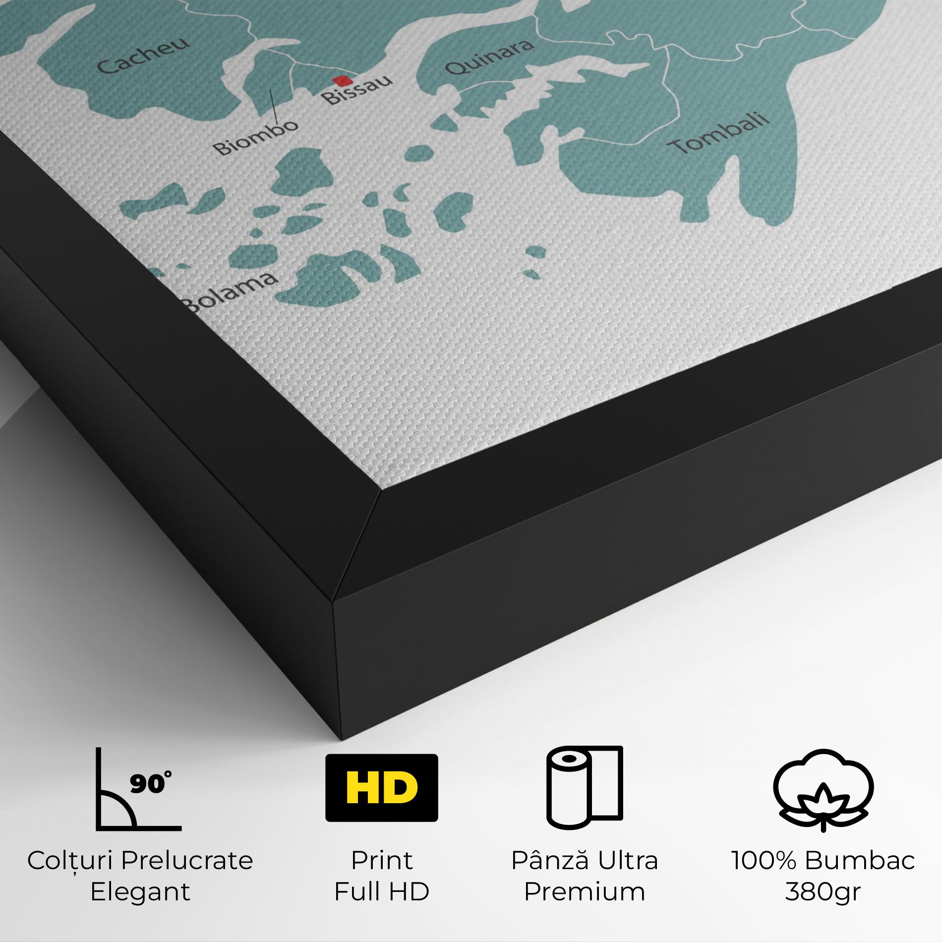 Tablou Canvas Guinea Bissau Map mockup 4